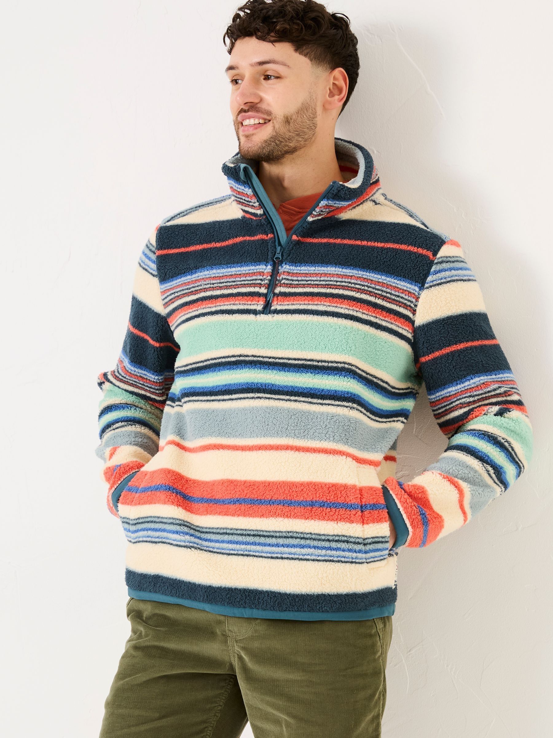 Blue Stripe Fleece Half Zip - Image 2 of 6