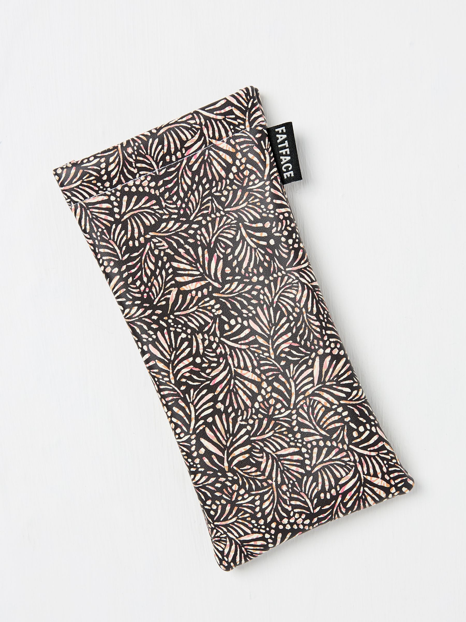 Black Leaf Print Sunglasses Case - Image 1 of 2