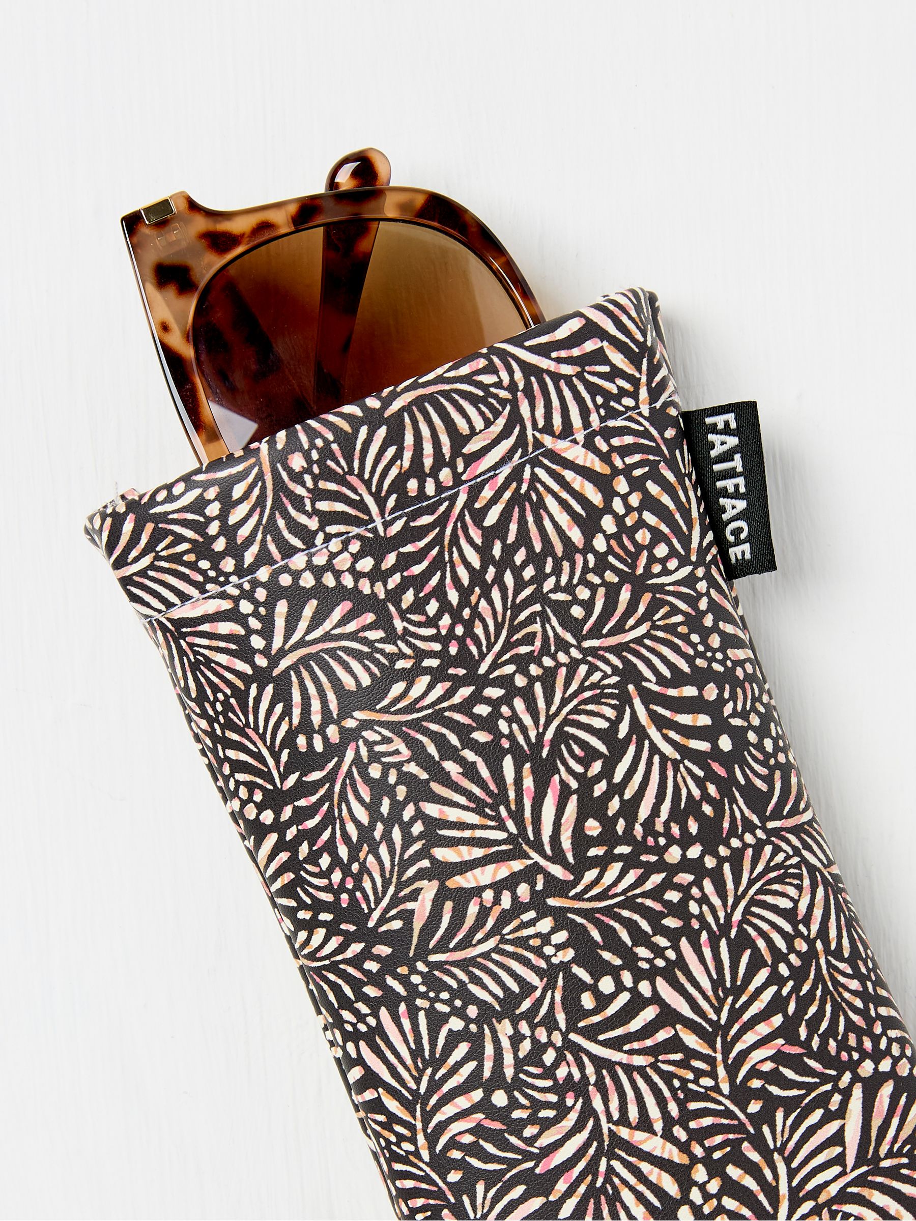 Black Leaf Print Sunglasses Case - Image 2 of 2