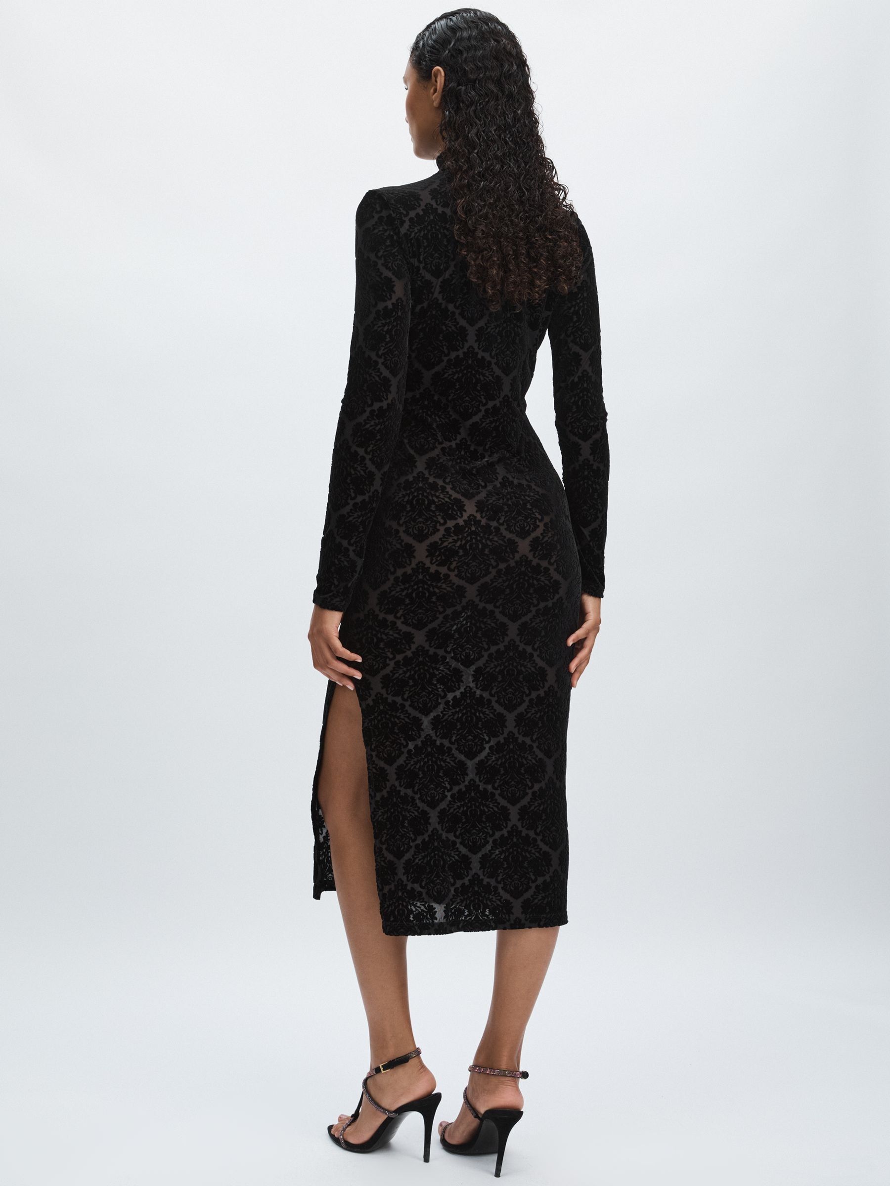 Paige Devoré Midi Dress in Black - Image 4 of 5