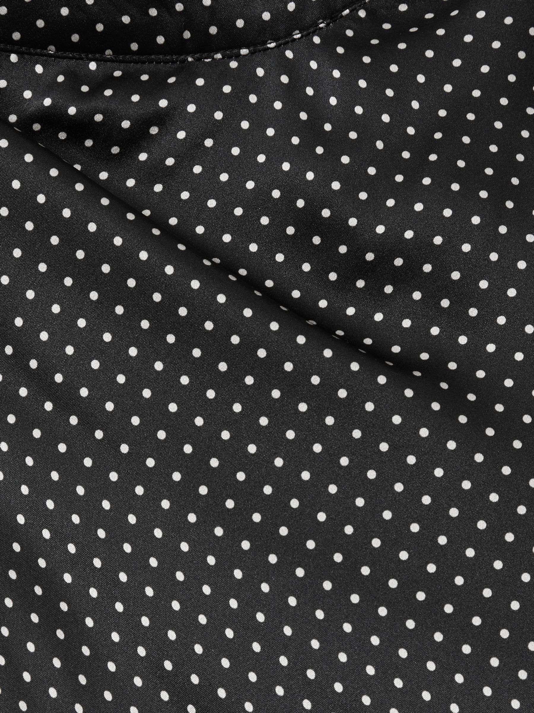 Paige Silk Satin Polka Dot Dress in Black - Image 6 of 6