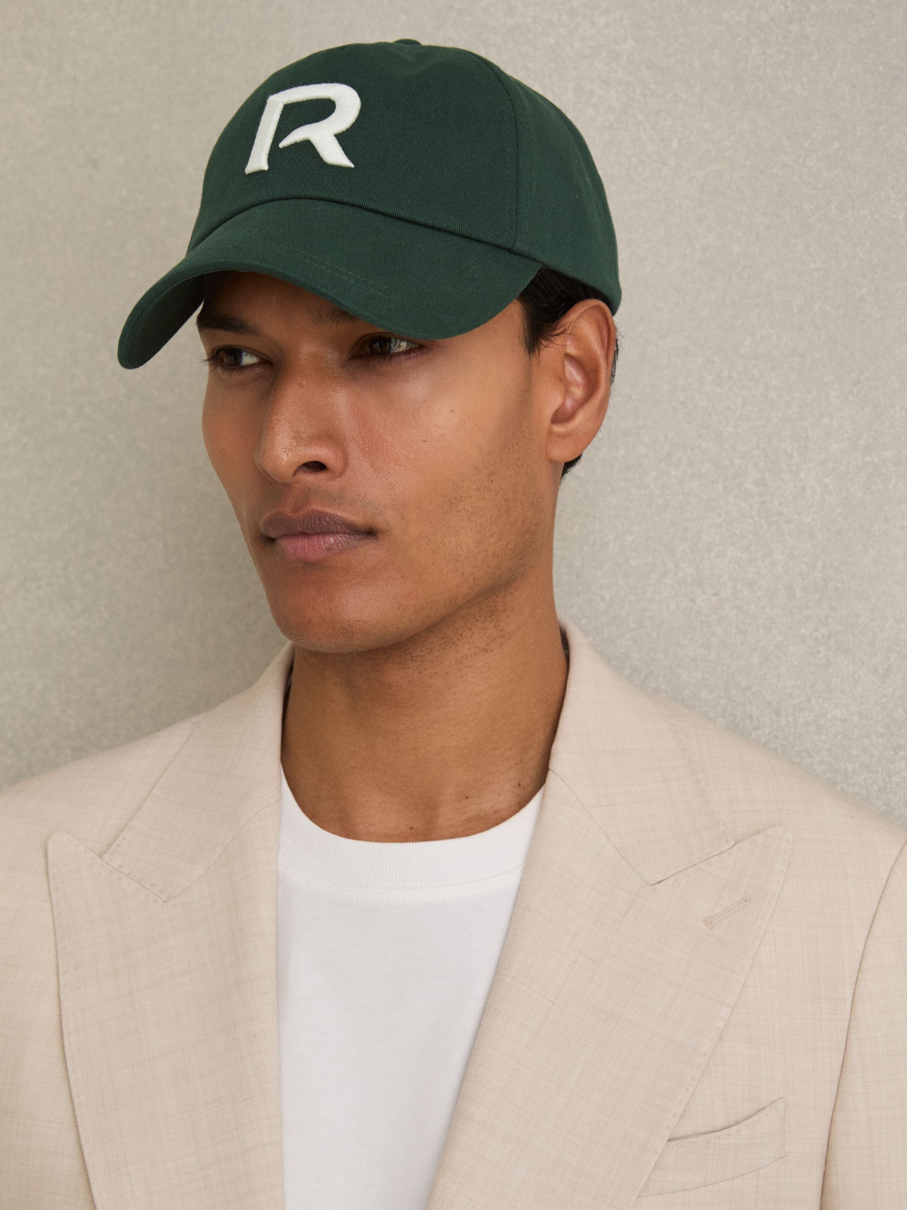 Logo-Embroidered Varsity Baseball Cap in Dark Green - Image 2 of 5