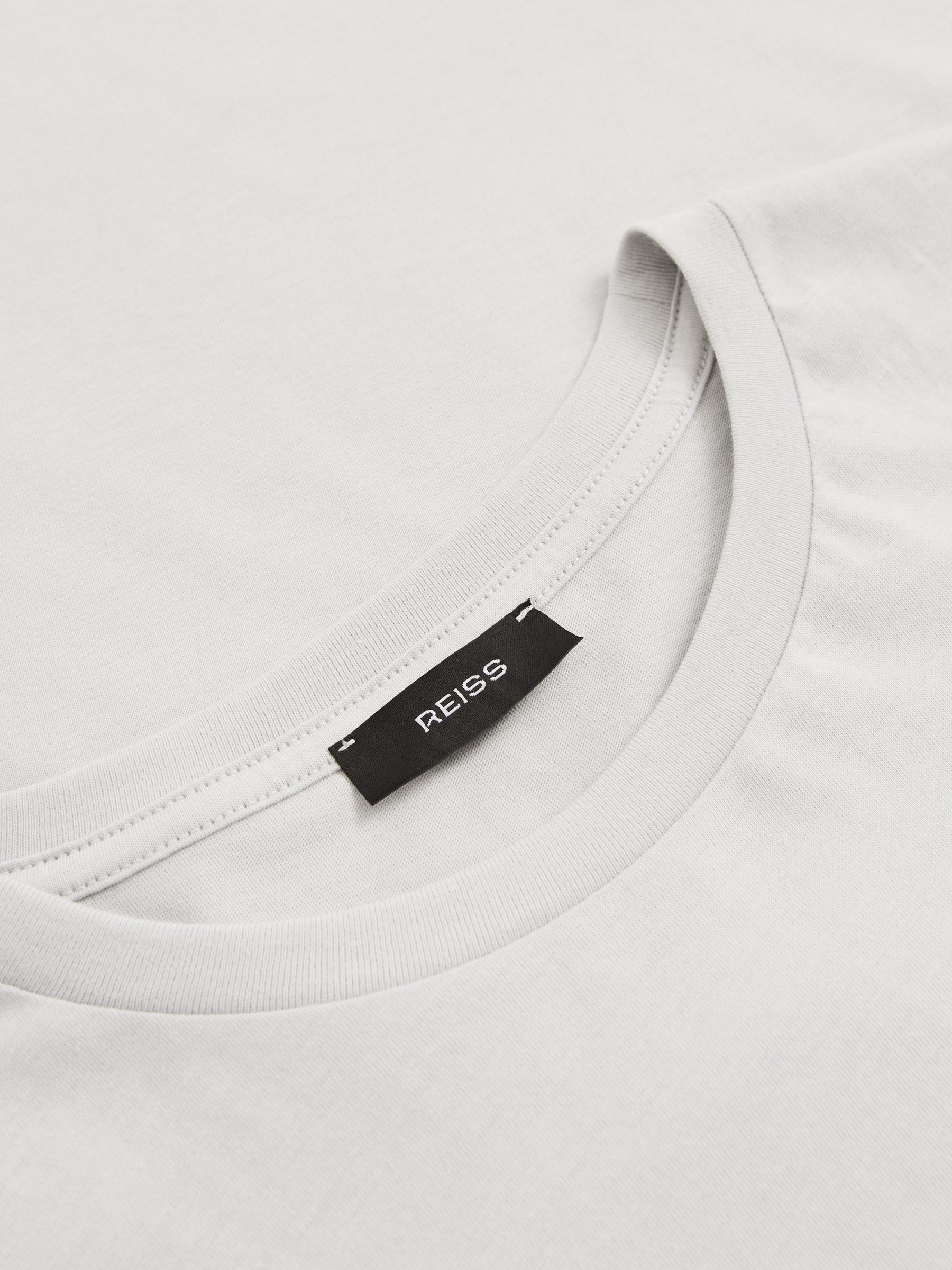 Cotton Crew Neck T-Shirt in Mint Blue - Image 7 of 7