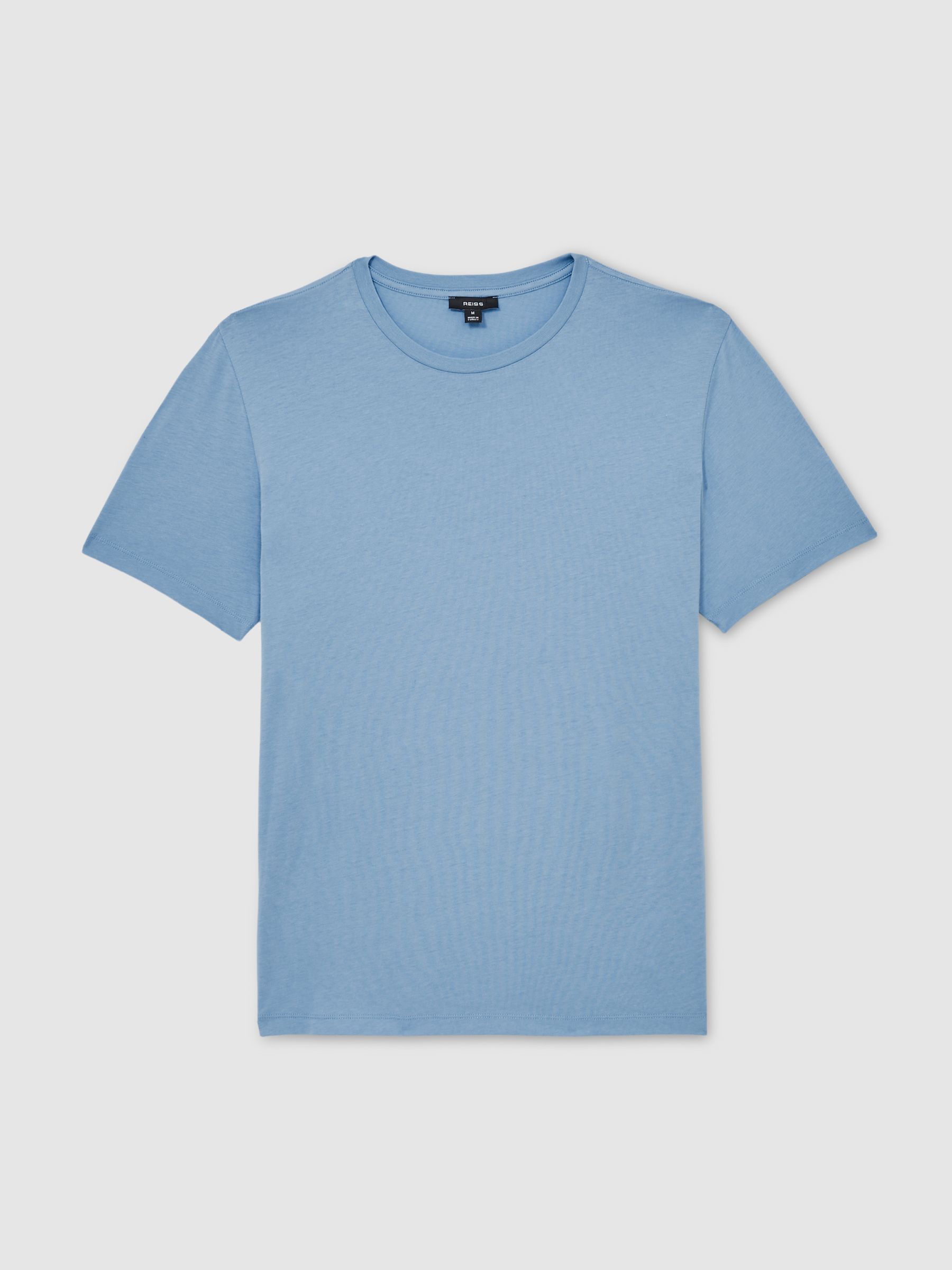 Crew Neck T-Shirt in Dusty Blue - Image 2 of 6