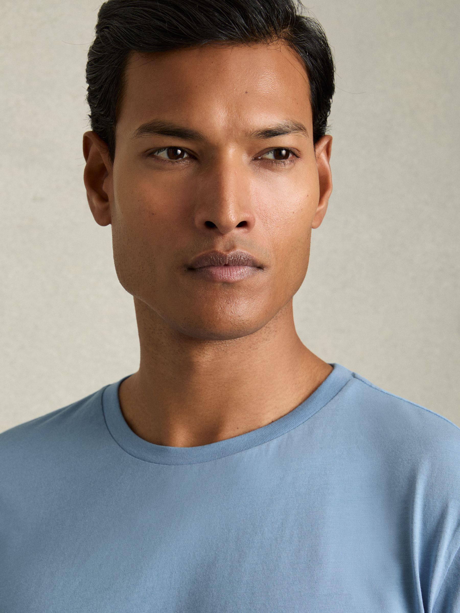 Crew Neck T-Shirt in Dusty Blue - Image 3 of 6