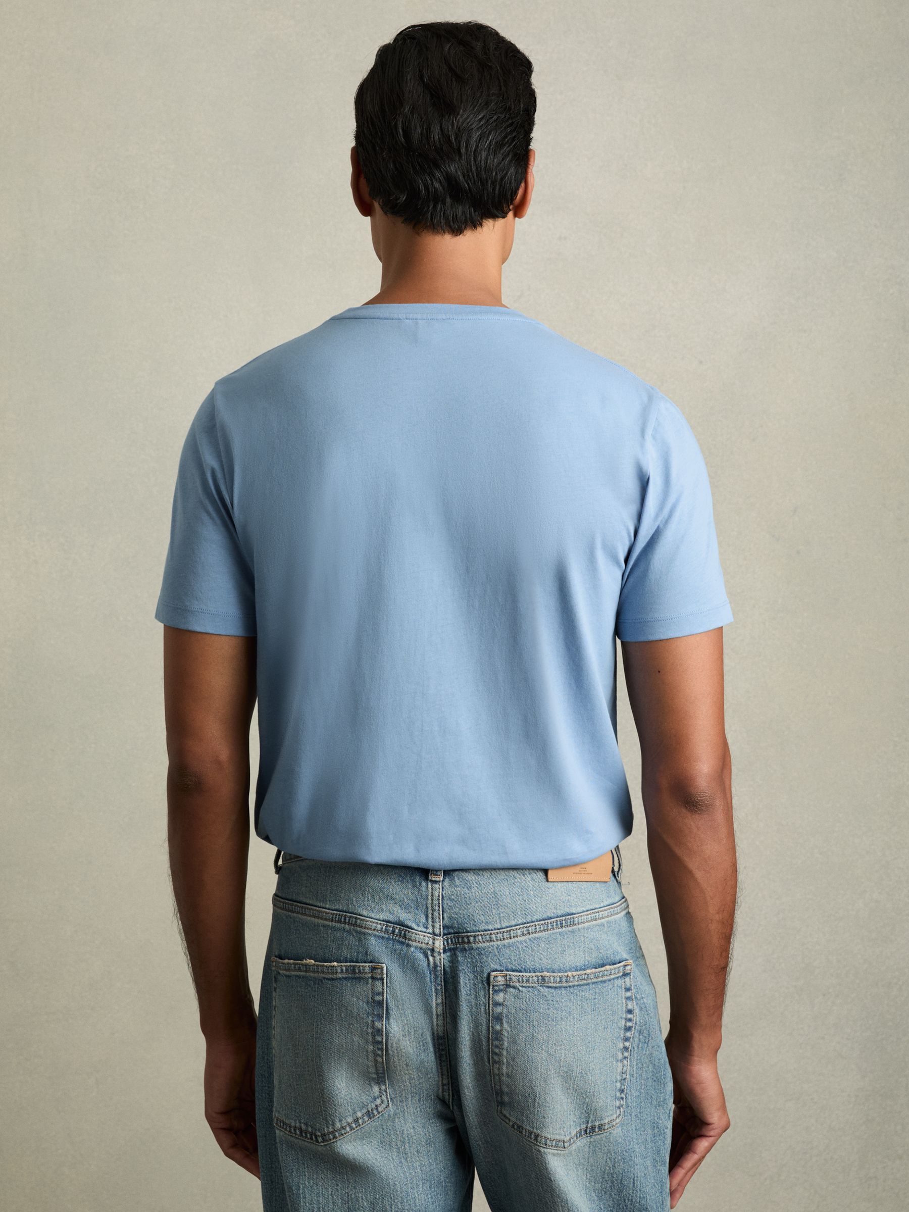 Crew Neck T-Shirt in Dusty Blue - Image 4 of 6