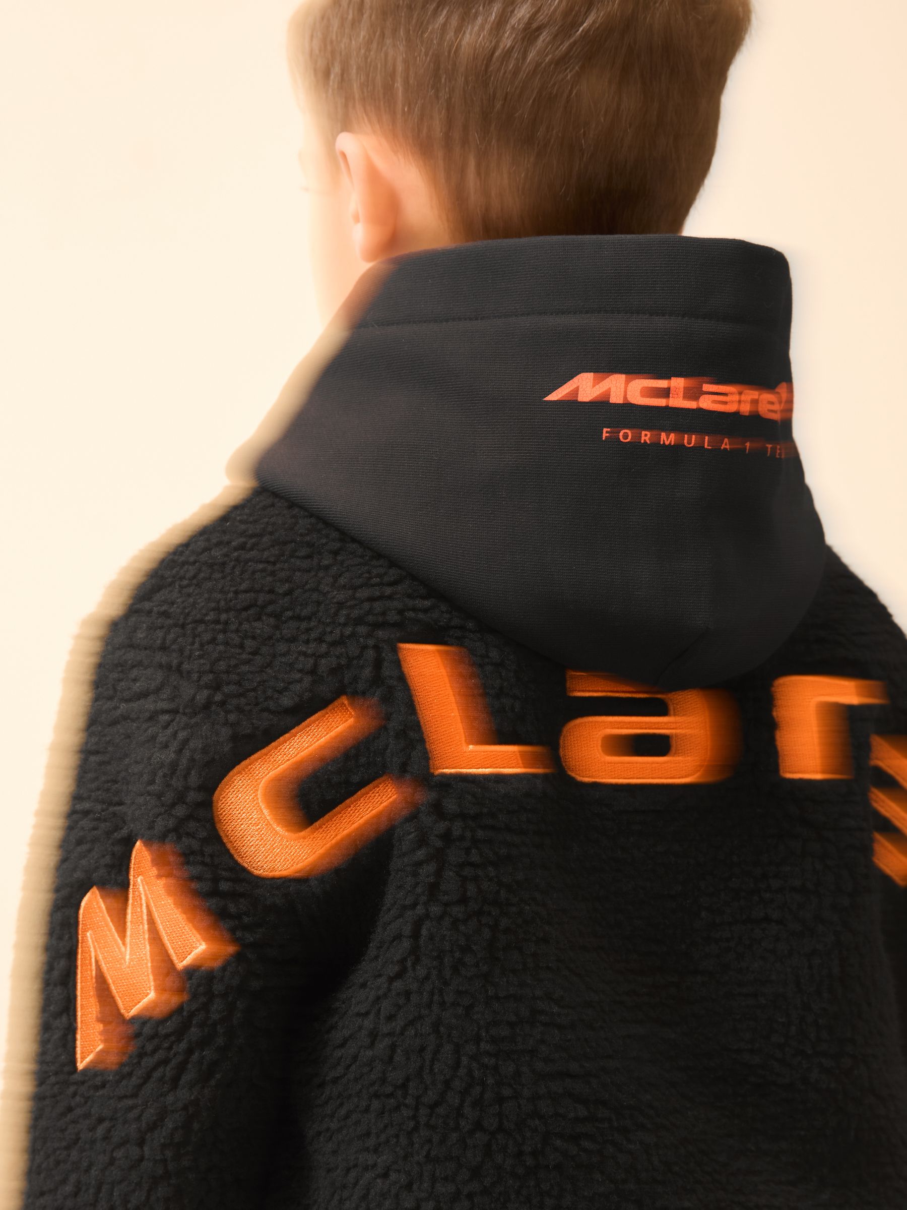 9-13 yrs Unisex Fit McLaren F1 Team Embroidered Fleece Jacket in Black - Image 5 of 8