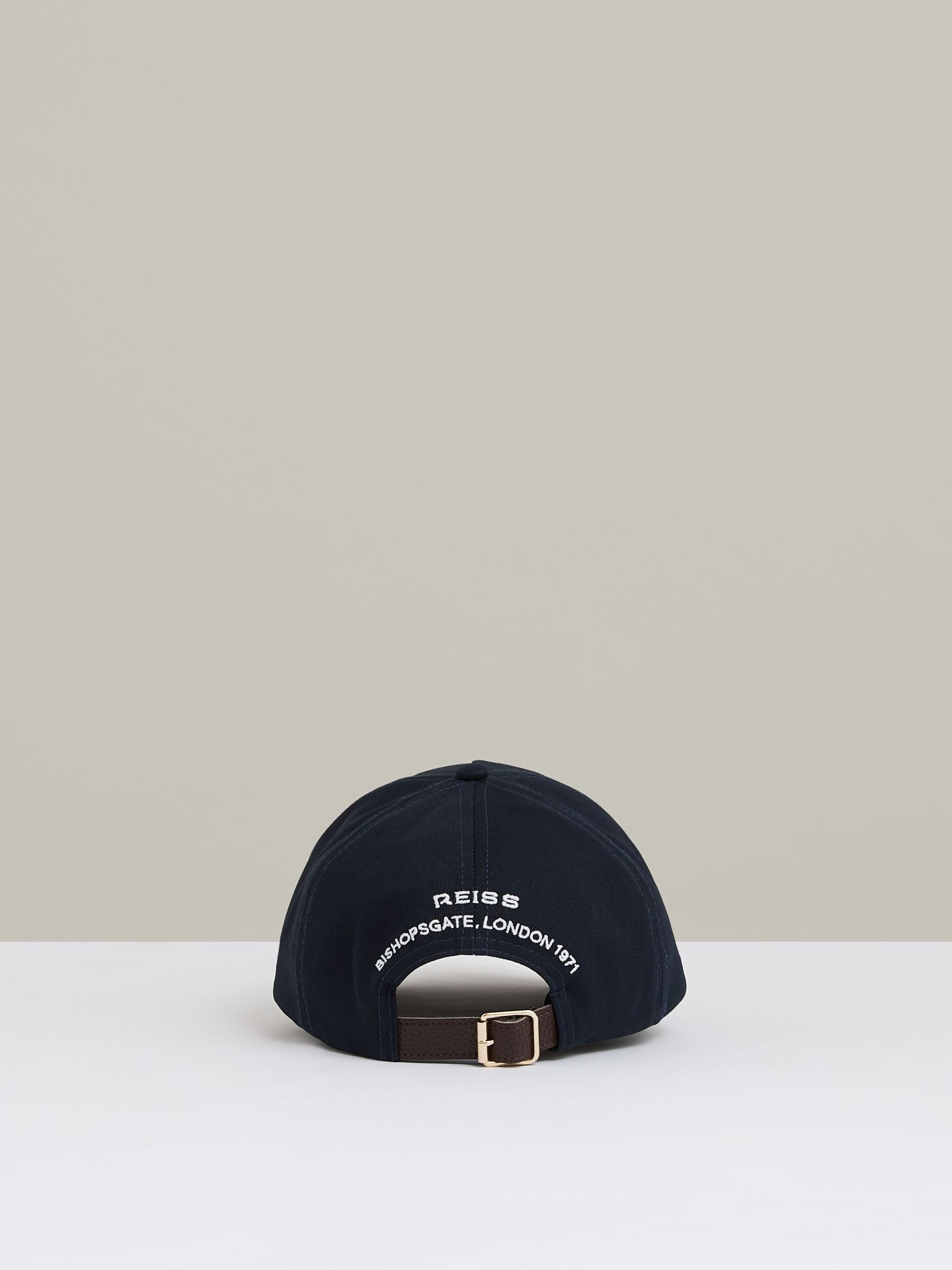 Logo-Embroidered Varsity Baseball Cap in Navy - Image 4 of 5