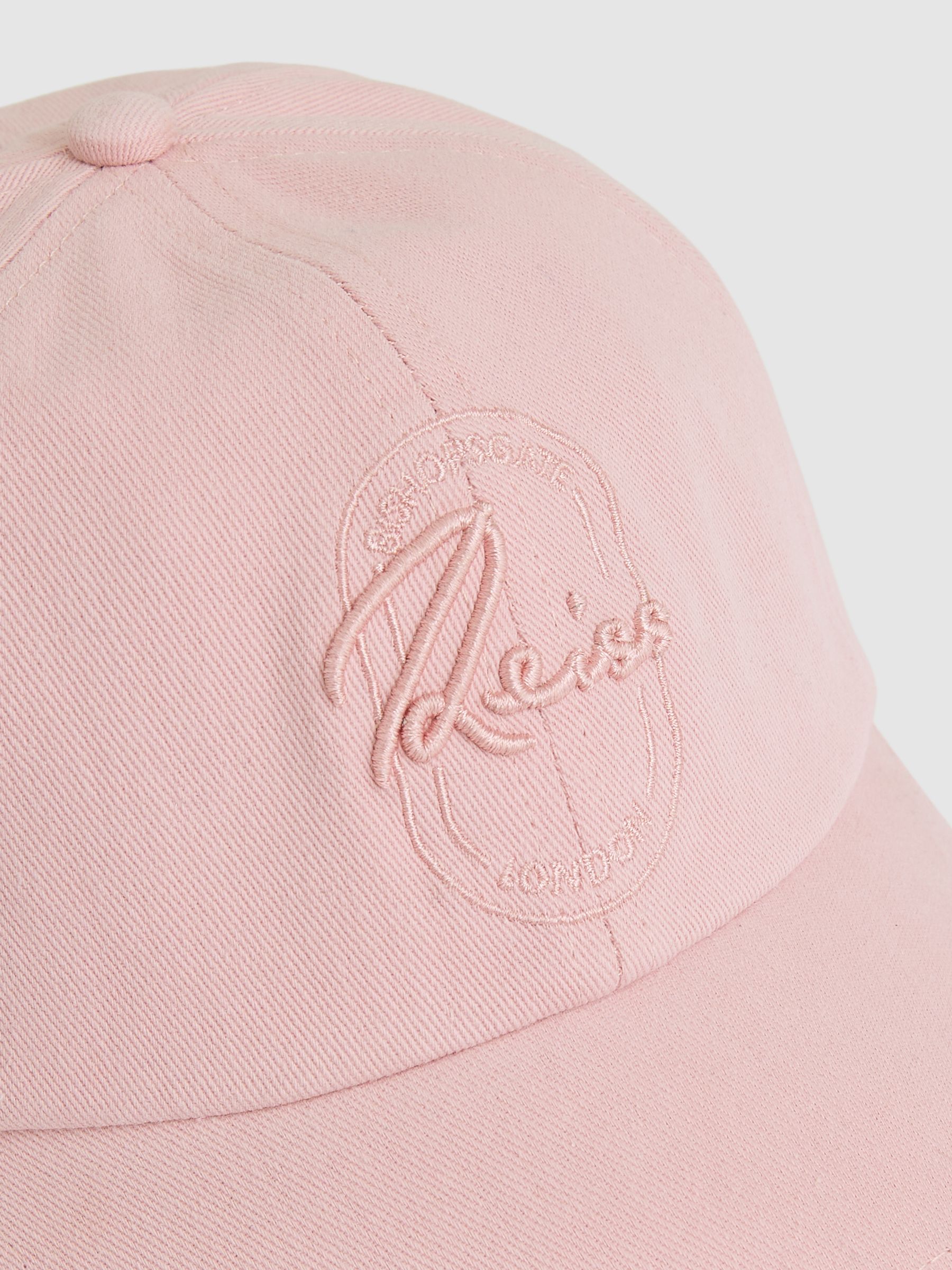 Cotton Logo-Embroidered Baseball Cap in Washed Pink - image 4