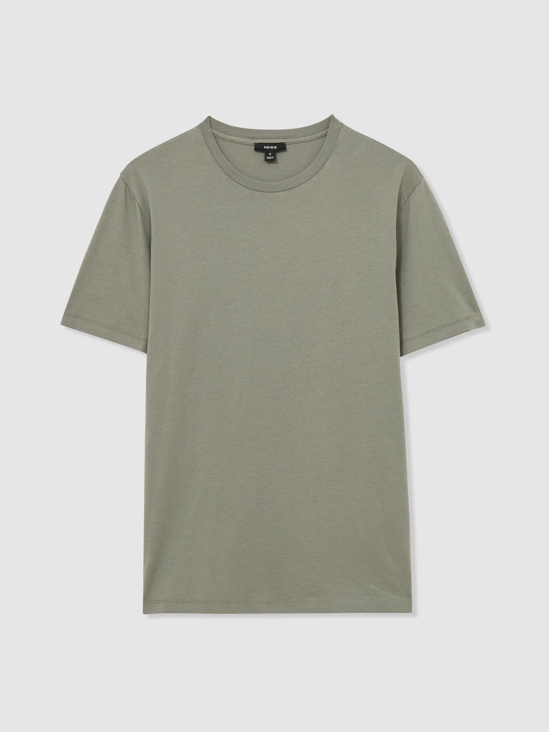 Crew Neck T-Shirt in Dark Sage - Image 2 of 6