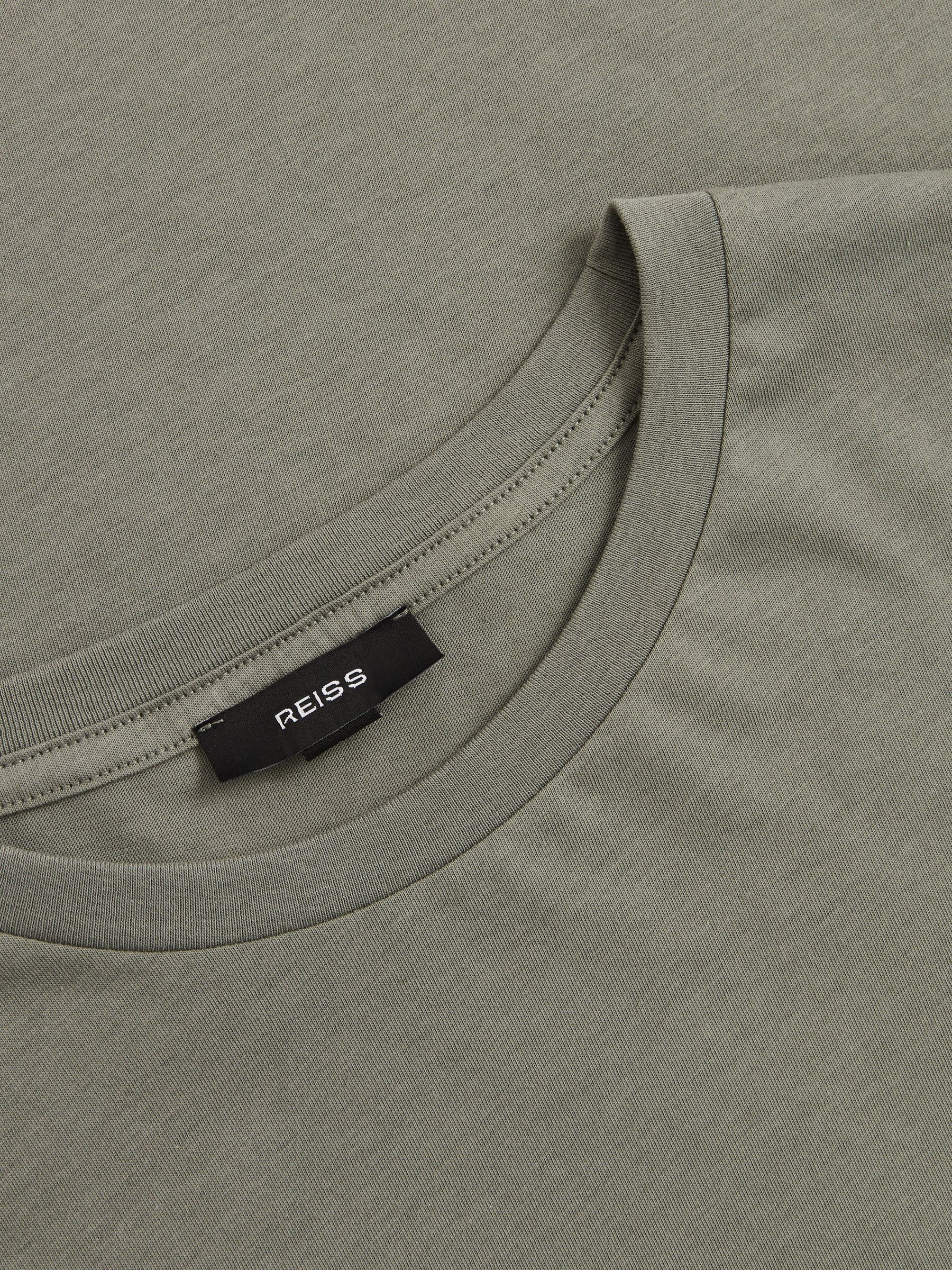 Crew Neck T-Shirt in Dark Sage - Image 6 of 6