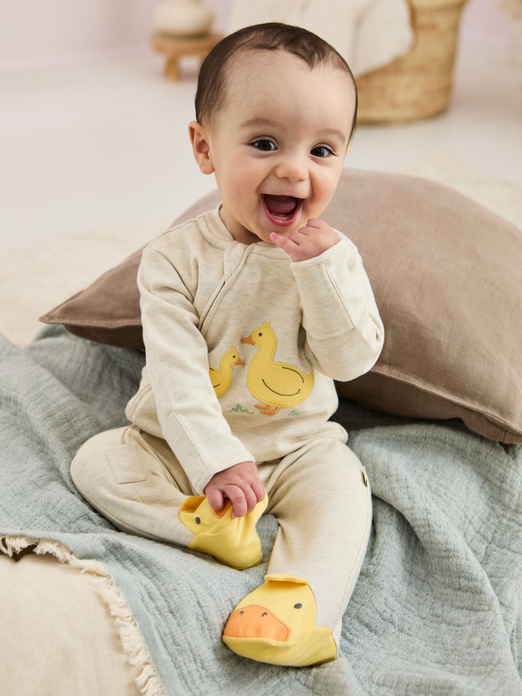 Natural 100% Cotton Sleepsuit - Image 1 of 6