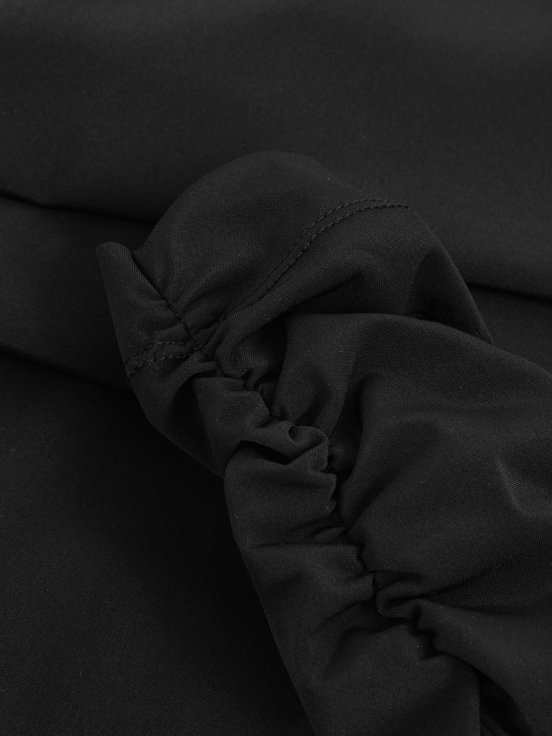 Jersey-Stretch Ruched Cropped Top in Black - Image 7 of 7