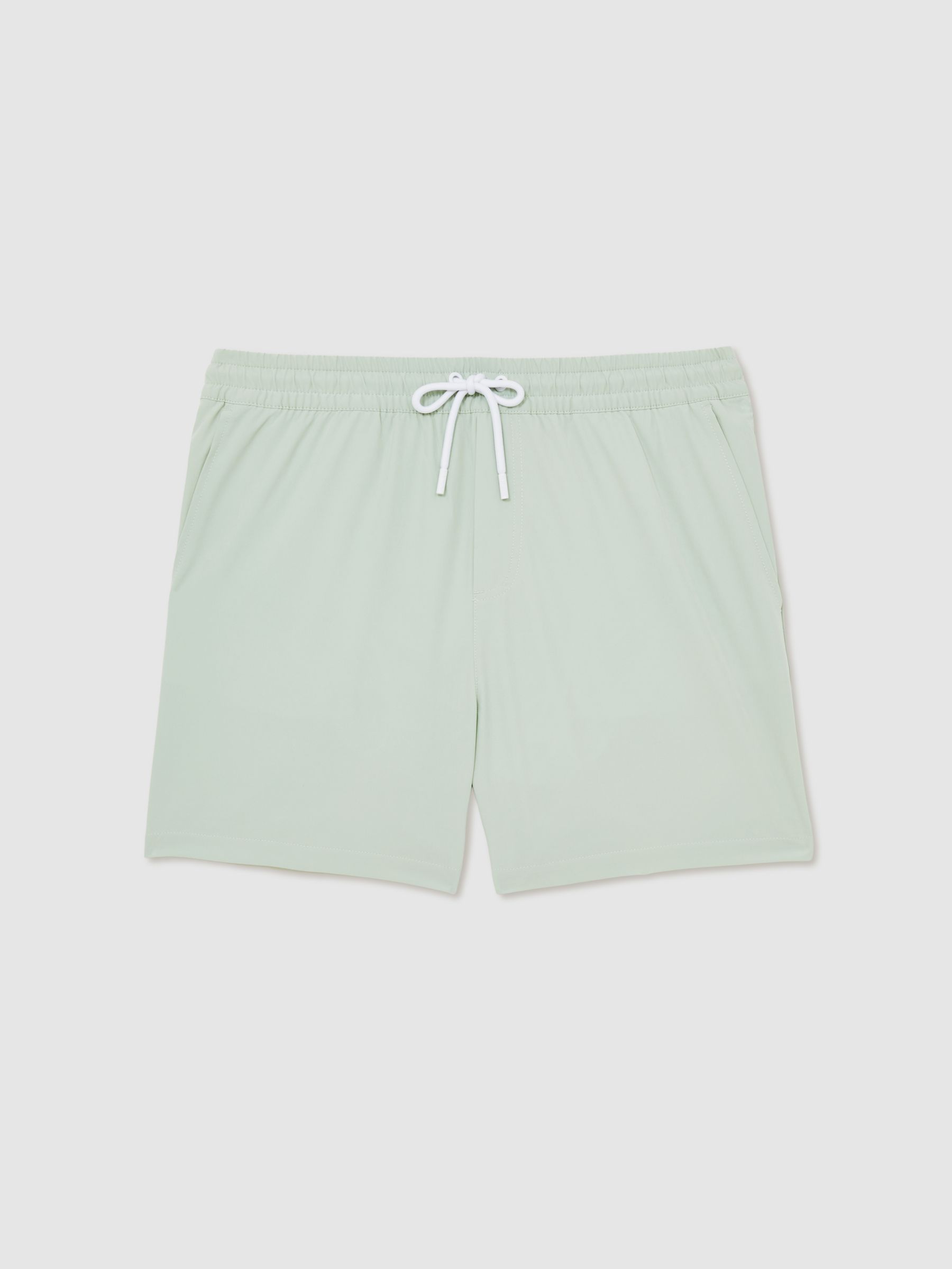 Drawstring Swim Shorts in Mint Green - Image 2 of 6