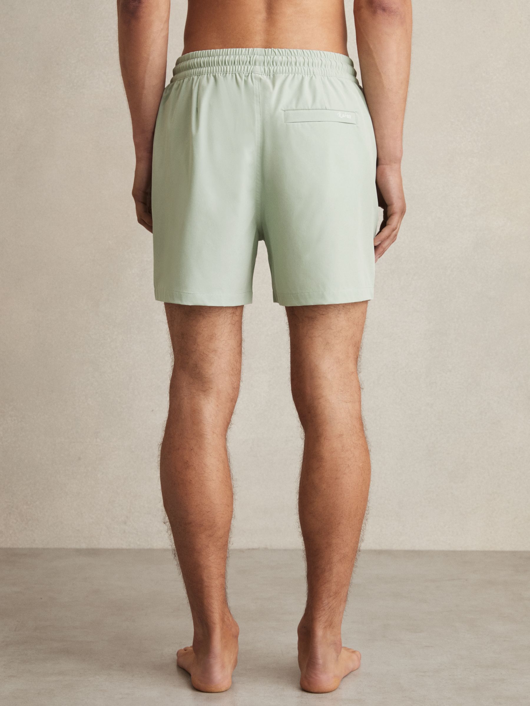 Drawstring Swim Shorts in Mint Green - Image 4 of 6