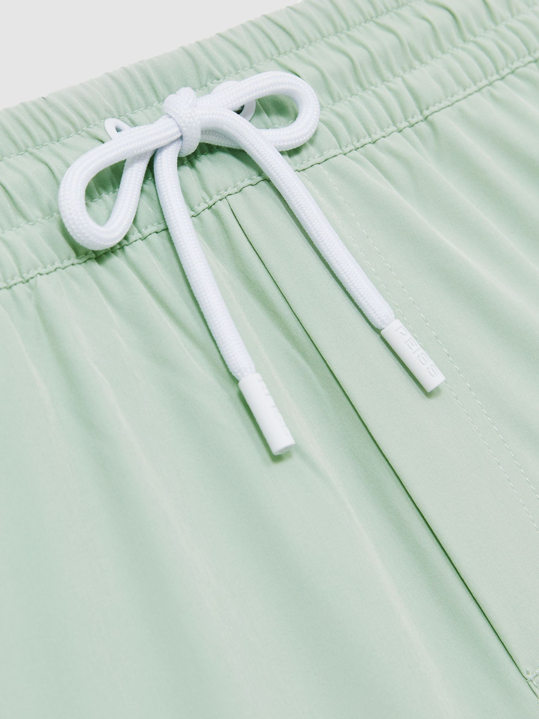 Drawstring Swim Shorts in Mint Green - Image 8 of 8