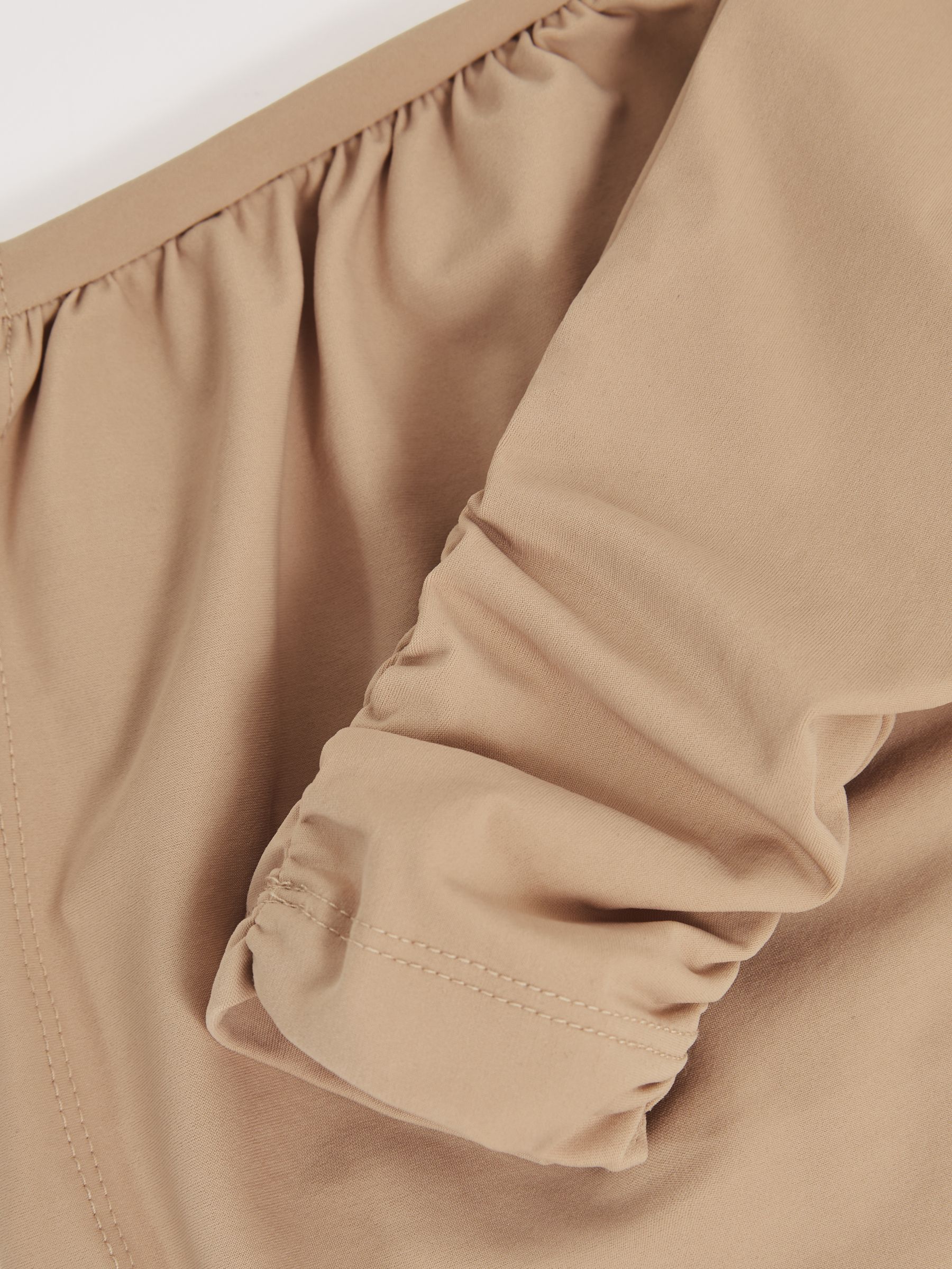 Jersey-Stretch Ruched Cropped Top in Sand - Image 6 of 6