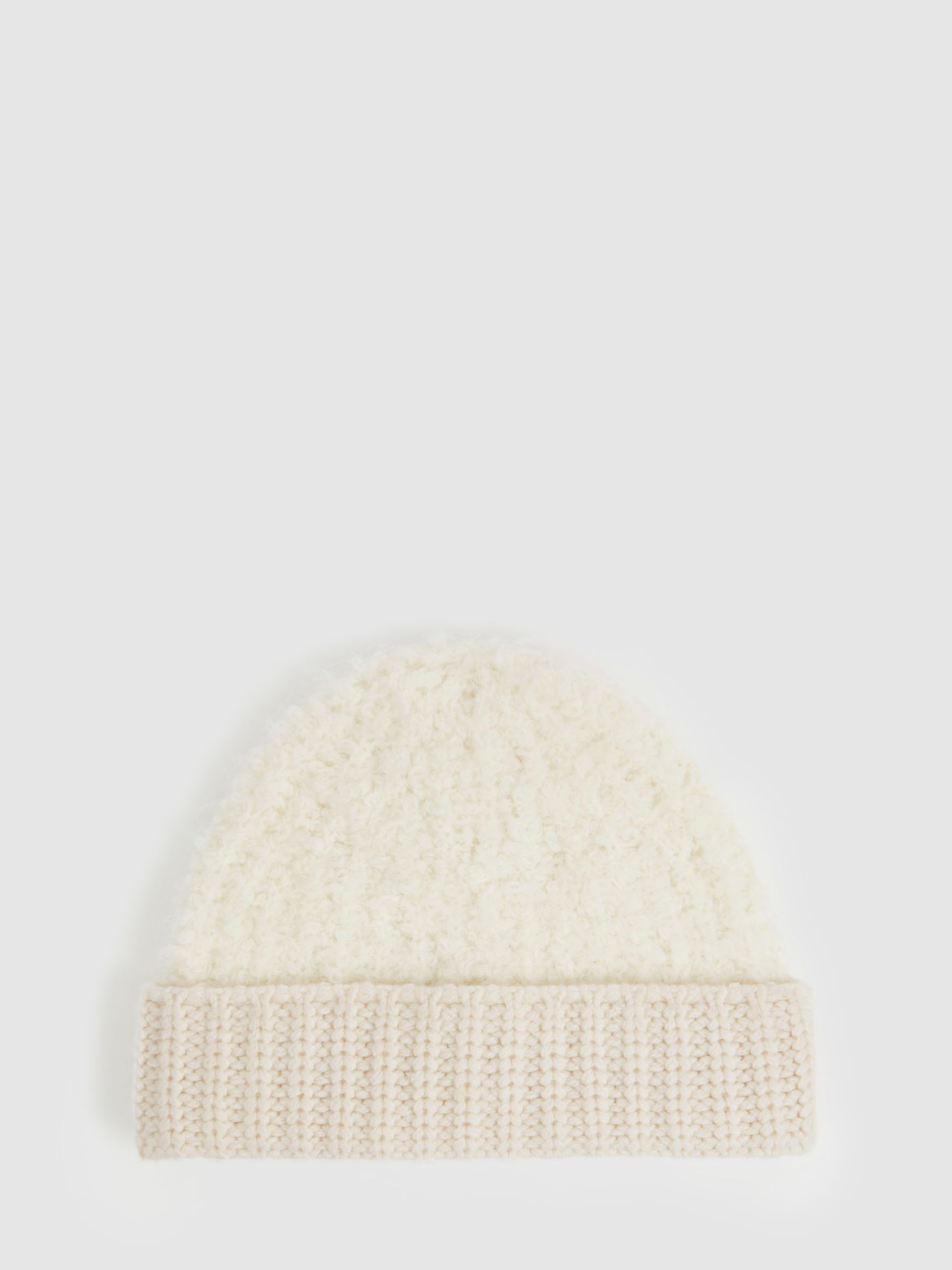 Fluffy Beanie With Wool in Cream - Image 1 of 4