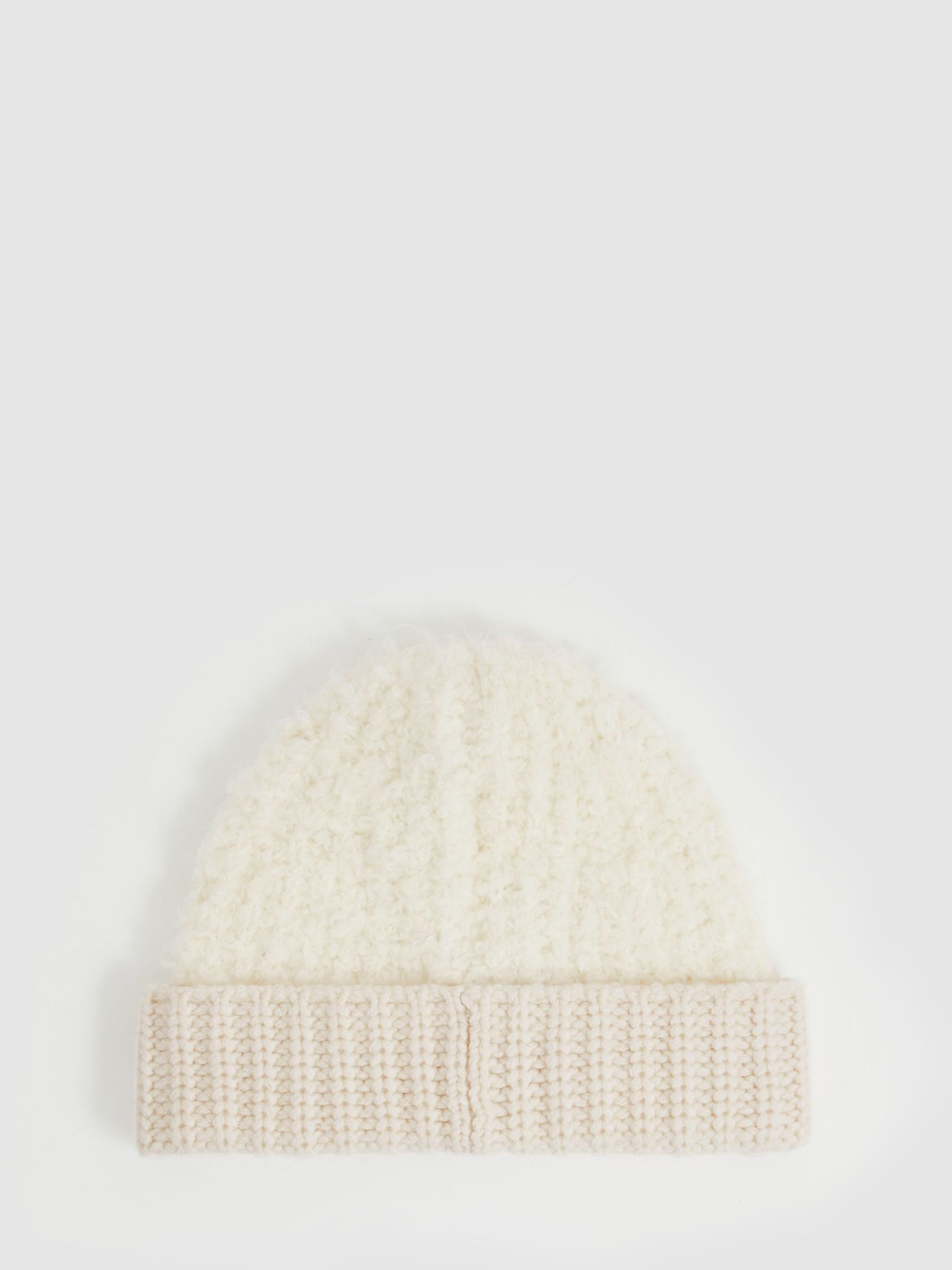 Fluffy Beanie With Wool in Cream - Image 3 of 4