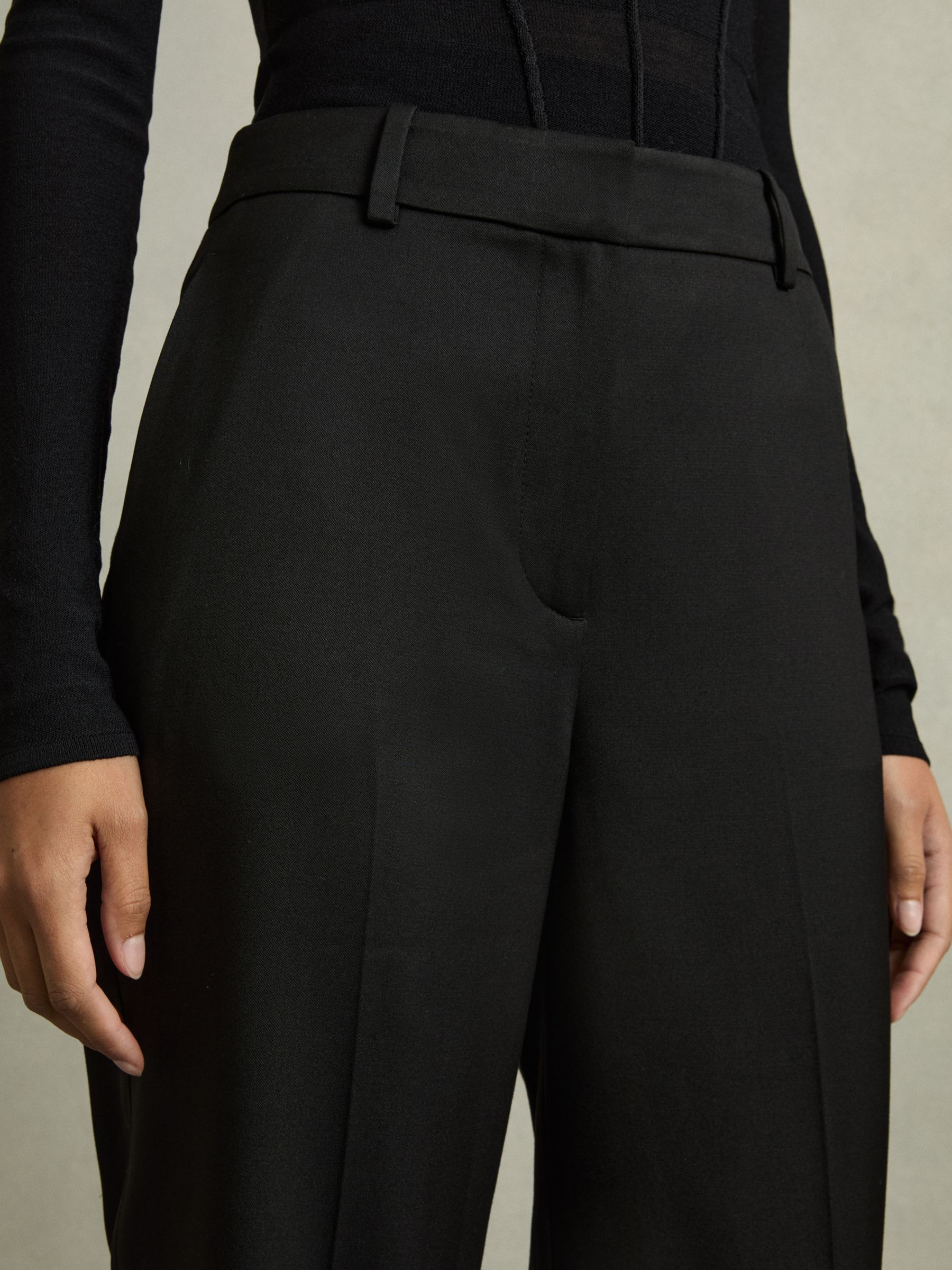 Petite Wide-Leg Tailored Trousers in Black - Image 5 of 8