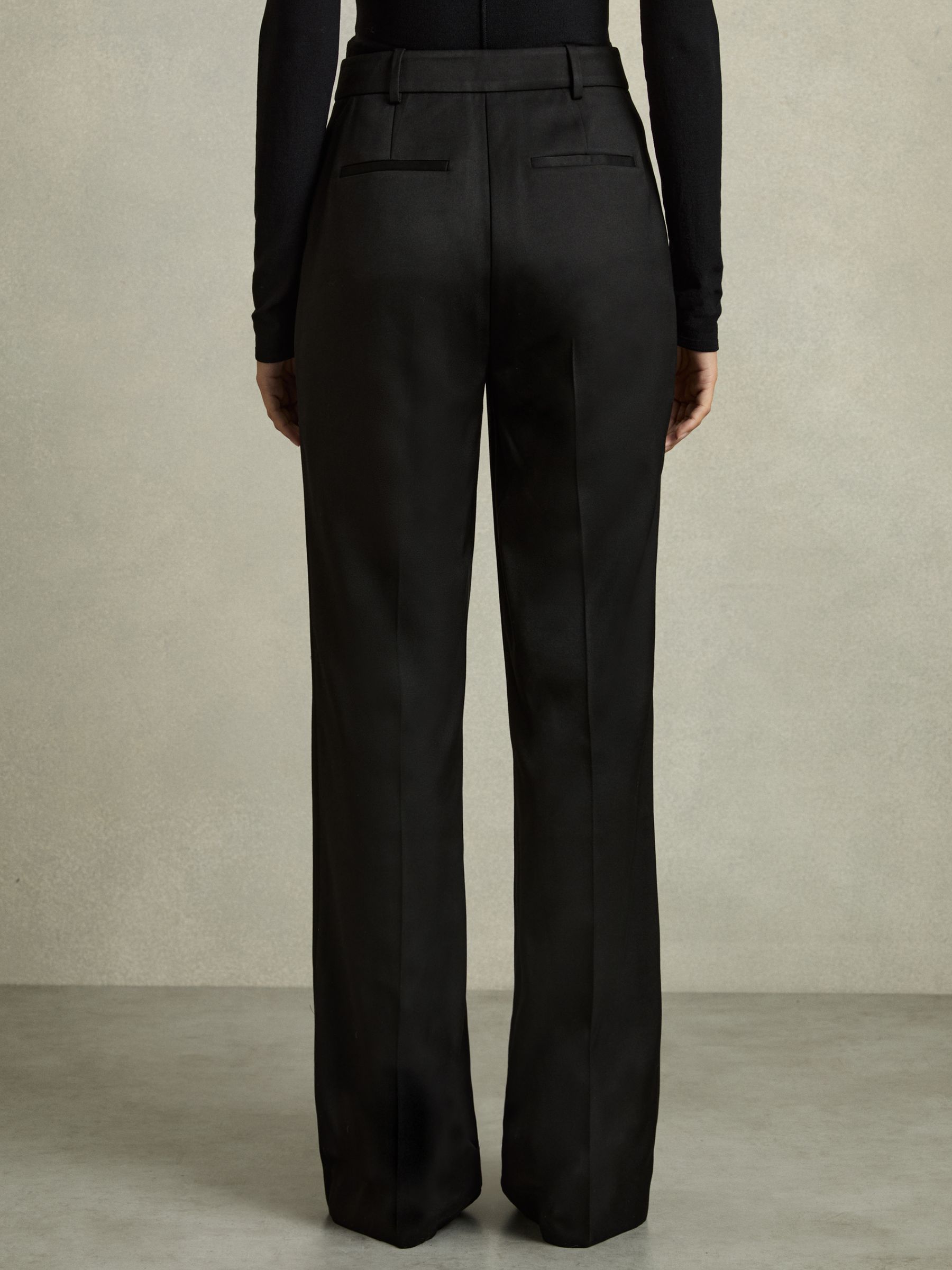 Petite Wide-Leg Tailored Trousers in Black - Image 6 of 8