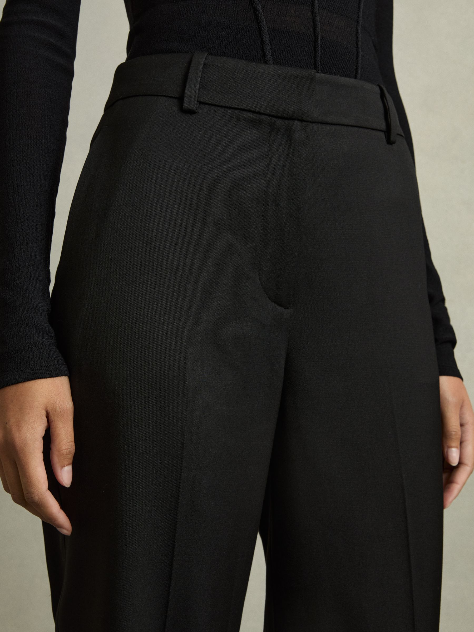 Wide-Leg Tailored Trousers in Black - Image 5 of 7