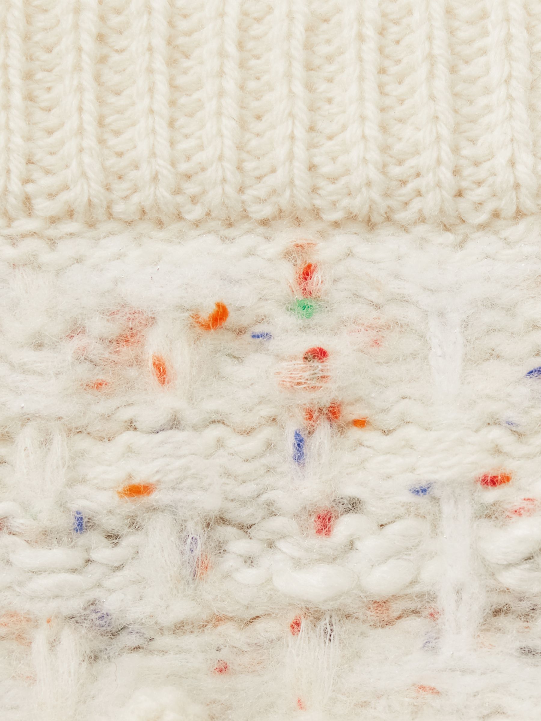 4-9 yrs Tweed-Effect Knitted Mini Skirt with Merino in Cream - Image 4 of 4