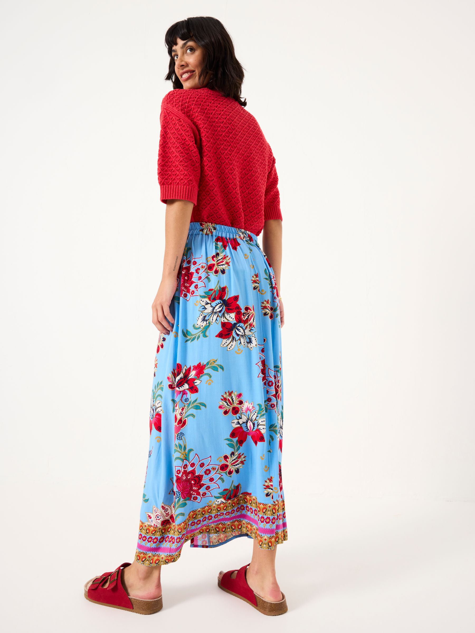 Bright Blue Arabella Midi Skirt - Image 3 of 6