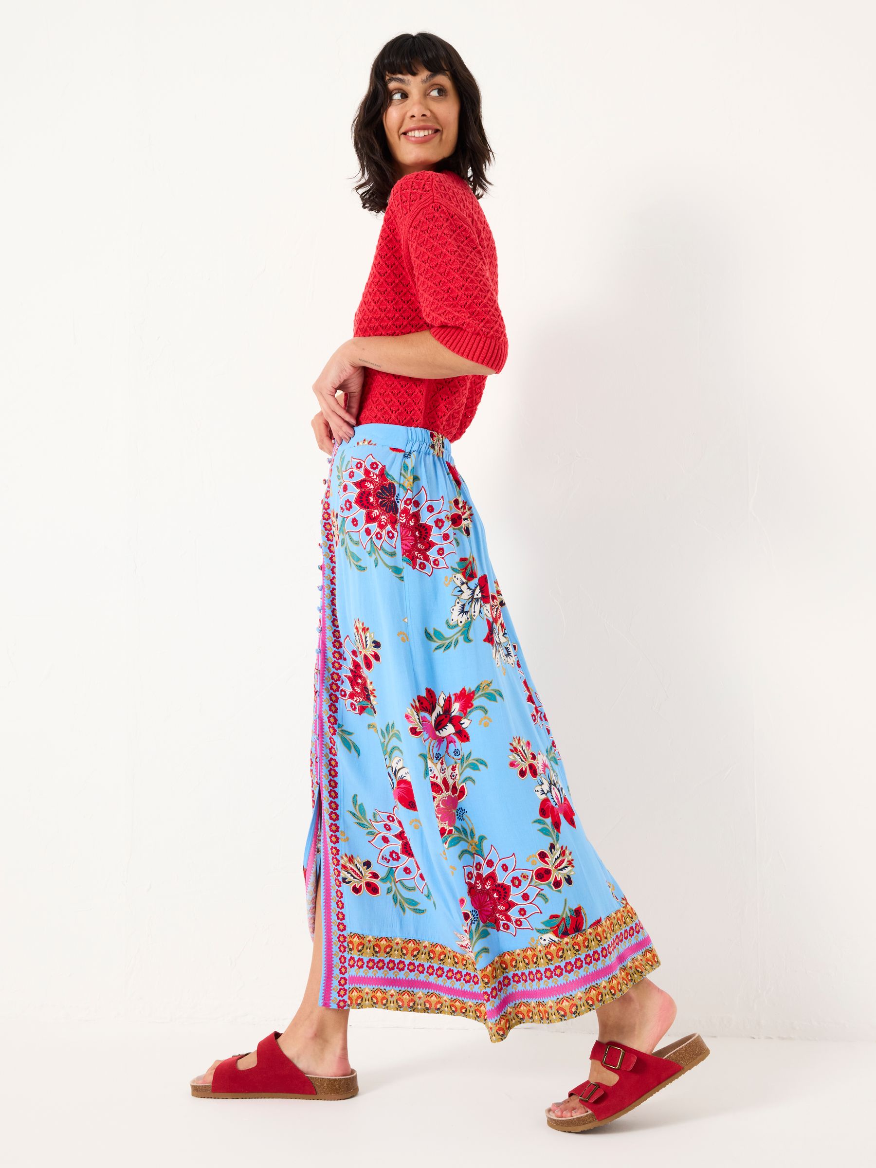 Bright Blue Arabella Midi Skirt - Image 4 of 6