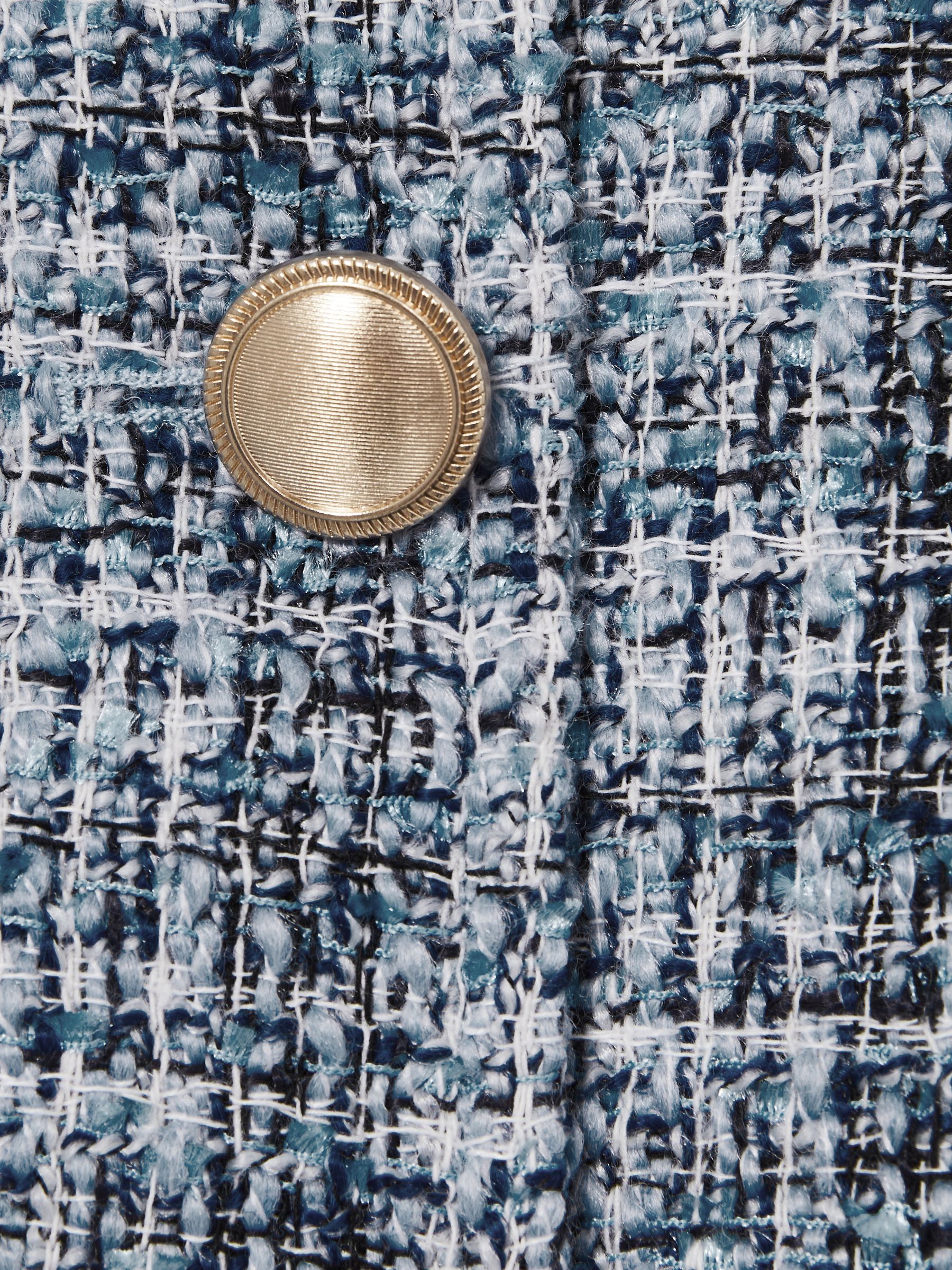 9-13 yrs Double-Breasted Bouclé Jacket in Blue - Image 4 of 4