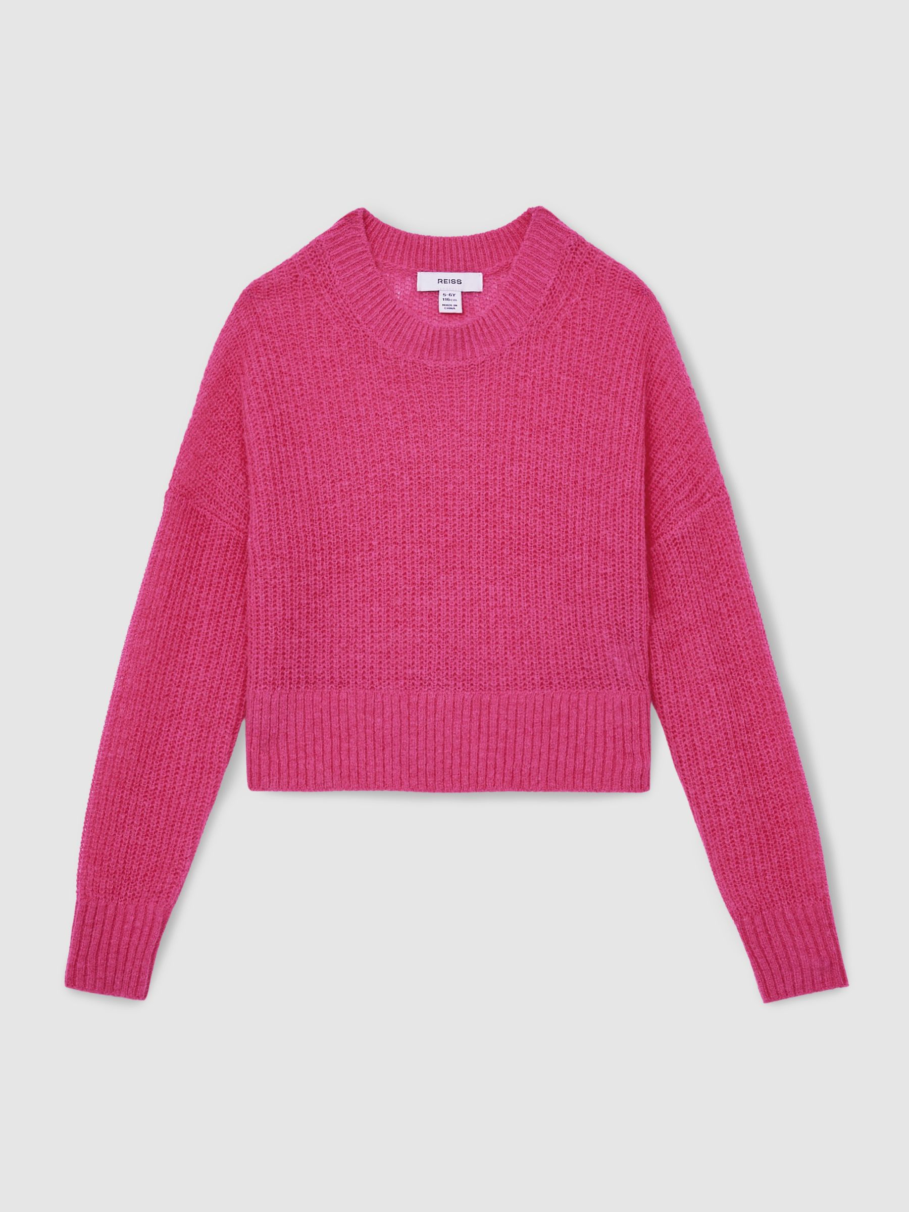 13-14 yrs Rib-Knit Jumper With Wool and Alpaca in Pink - Image 1 of 4