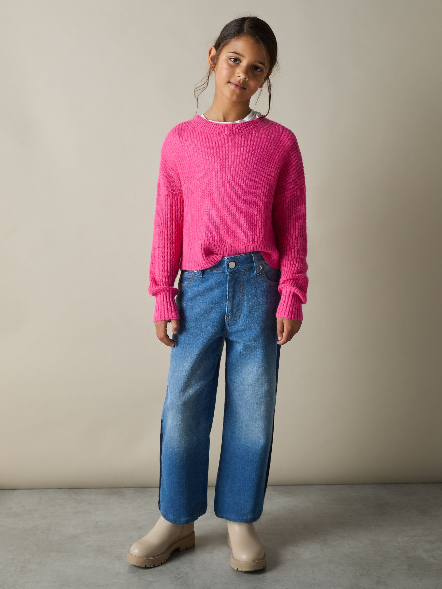 13-14 yrs Rib-Knit Jumper With Wool and Alpaca in Pink - Image 2 of 4
