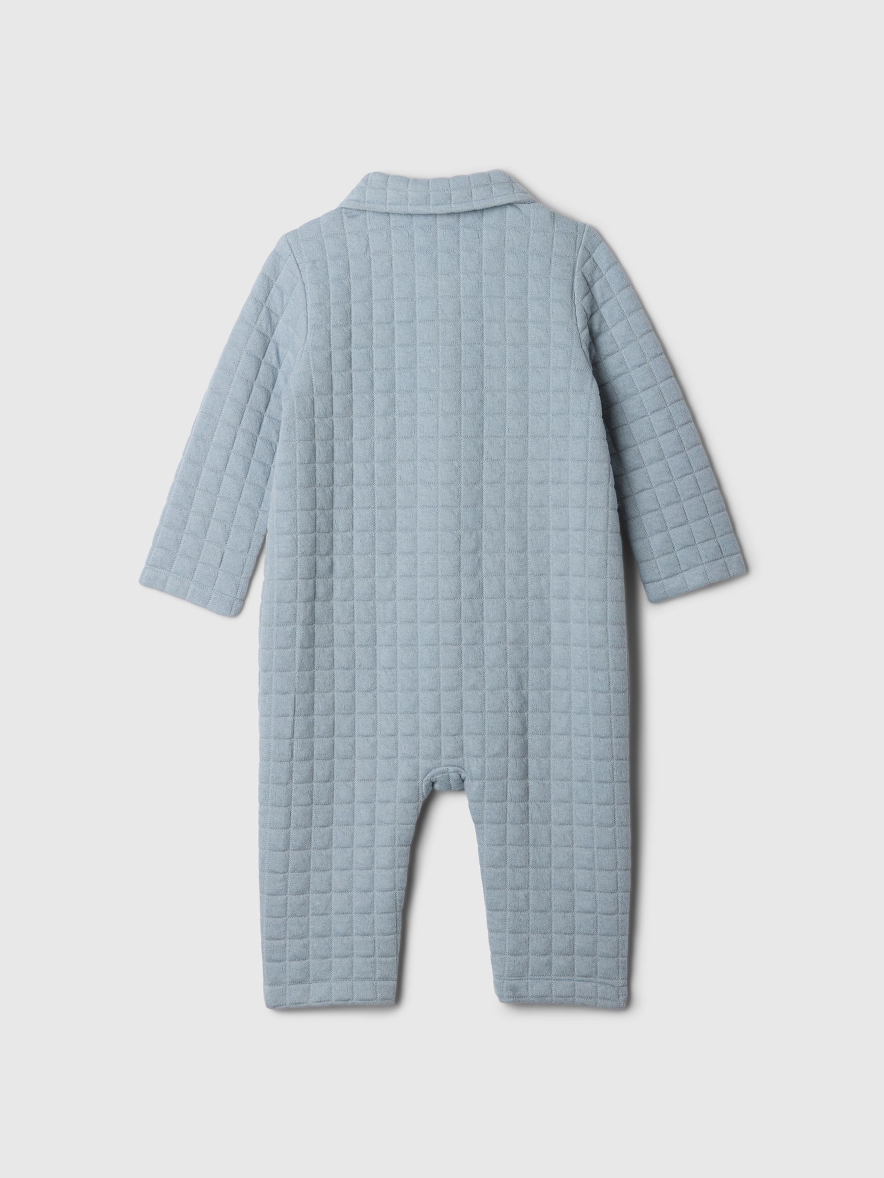 Blue Quilted Brannan Bear Jacquard One-Piece (Newborn-24mths) - Image 2 of 3