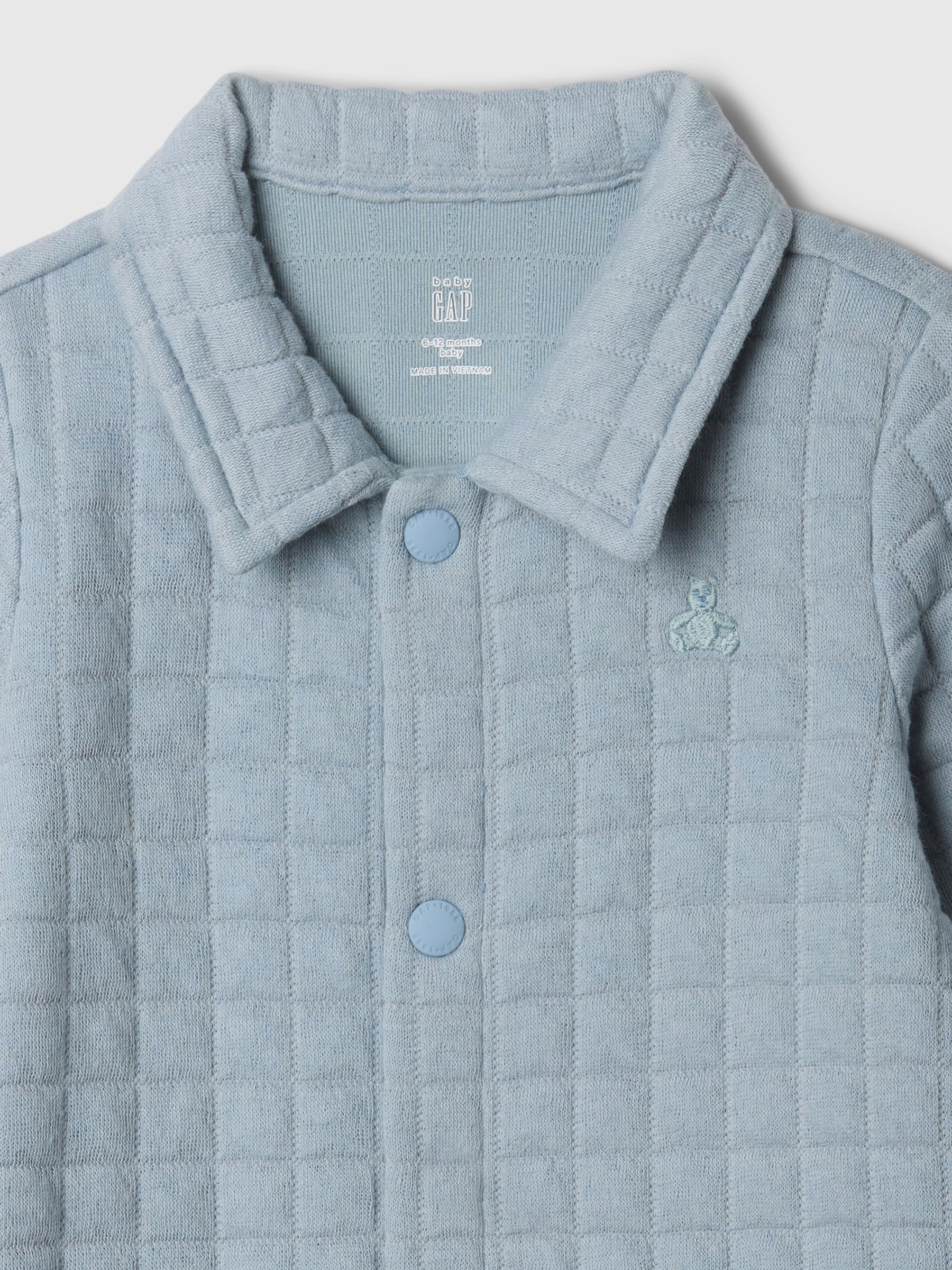 Blue Quilted Brannan Bear Jacquard One-Piece (Newborn-24mths) - Image 3 of 3