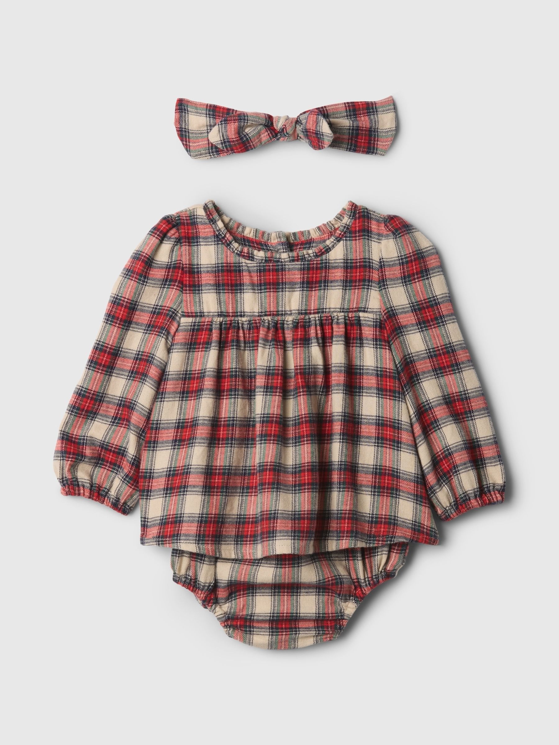 Red Check Dress and Bow Set (Newborn-24mths) - Image 1 of 3