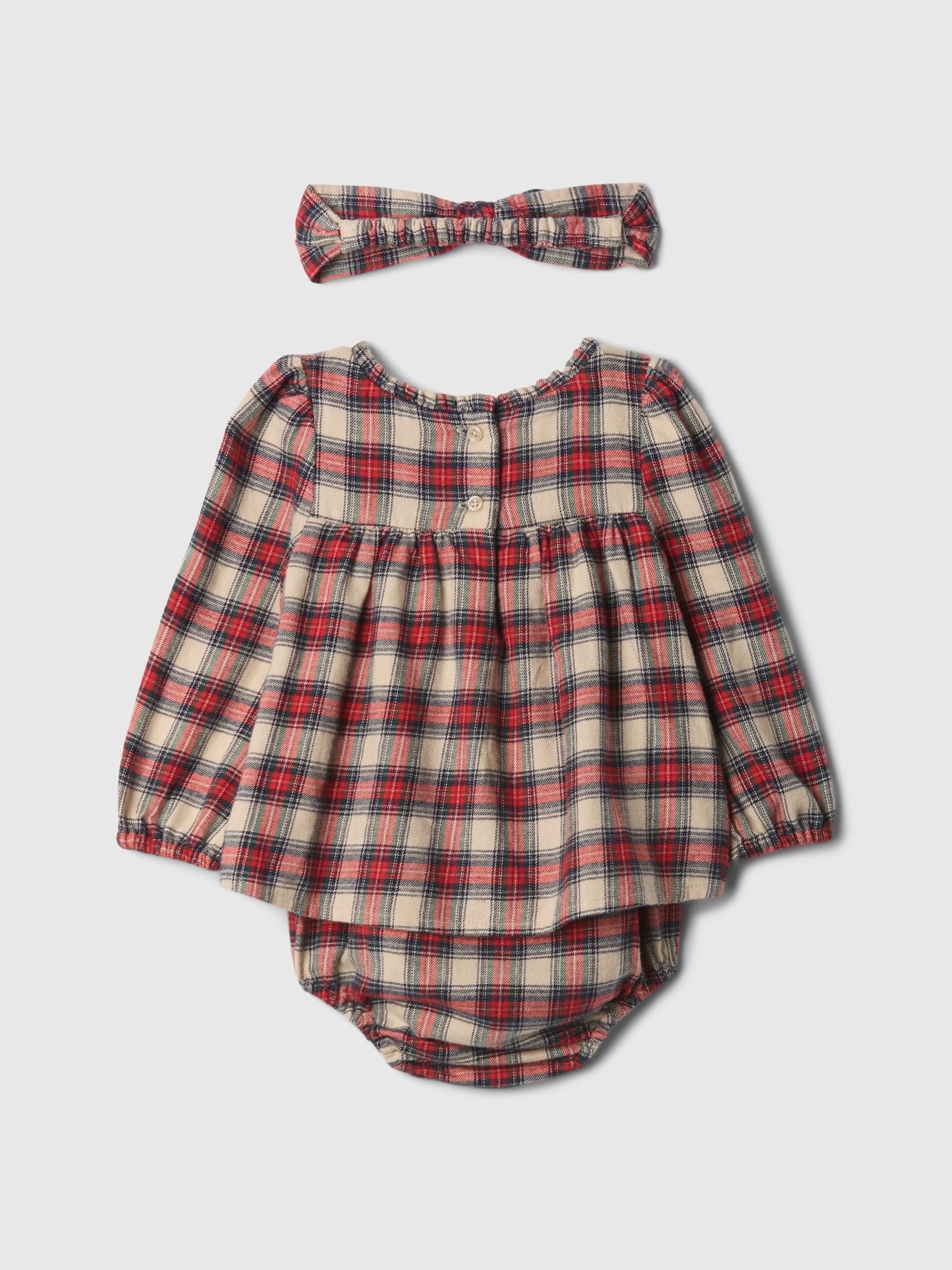 Red Check Dress and Bow Set (Newborn-24mths) - Image 2 of 3