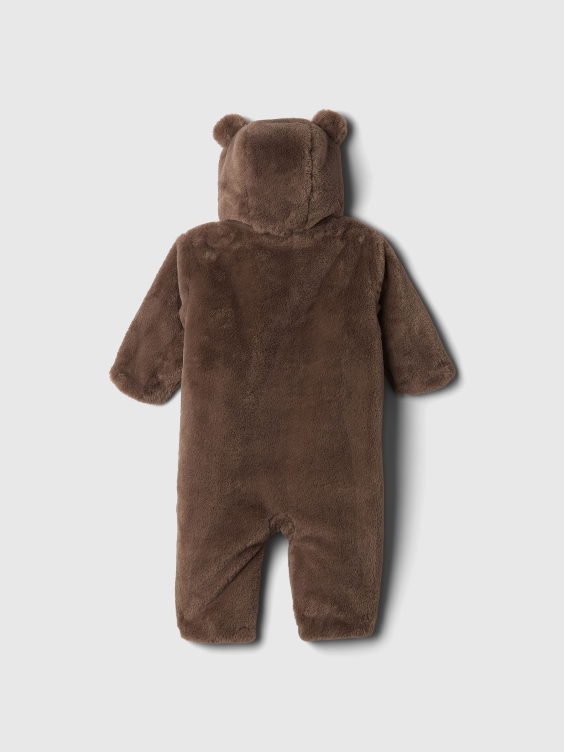 Chocolate Brown Faux Fur Bear One-Piece (Newborn-24mths) - Image 2 of 3