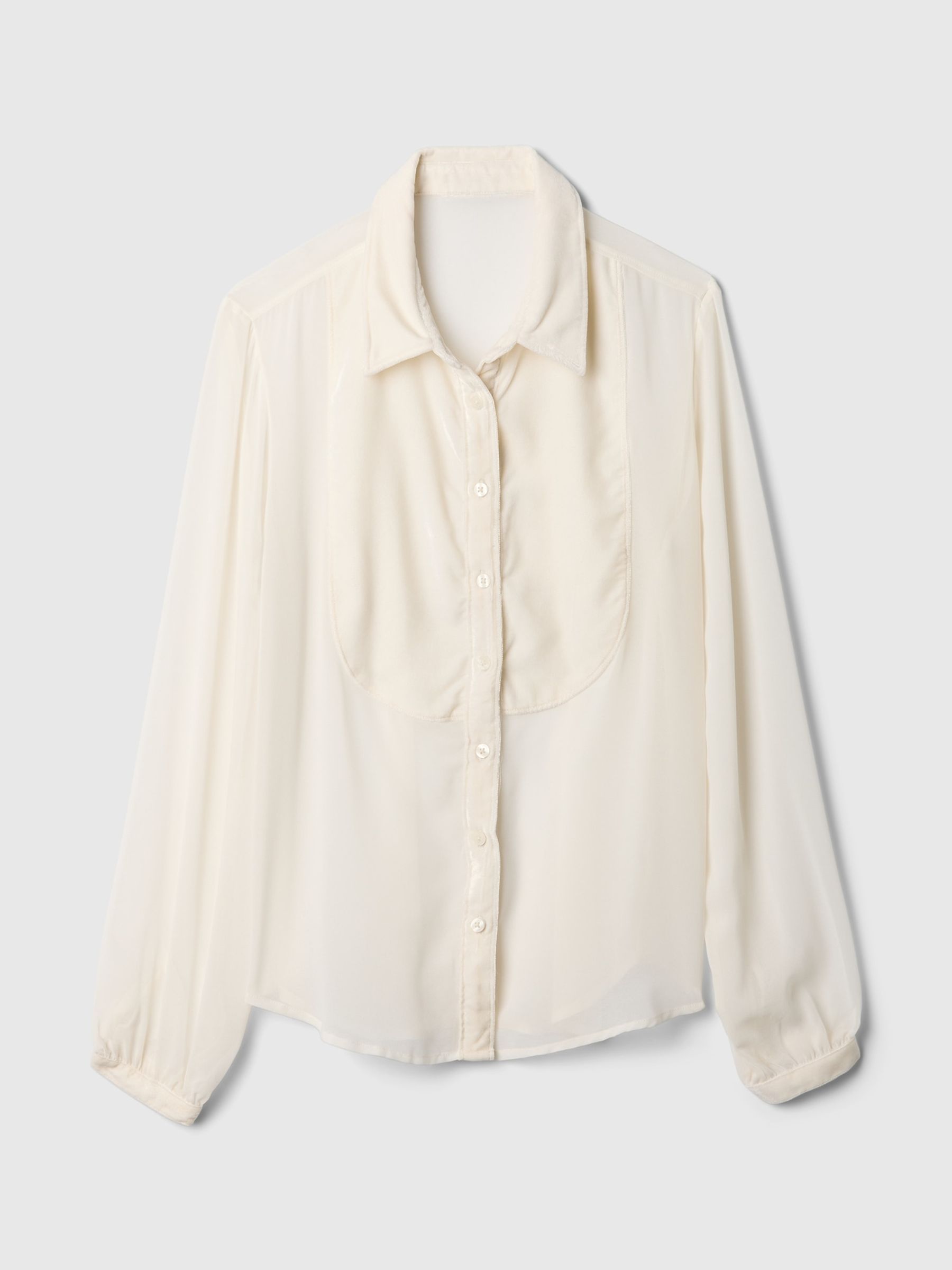 Beige Classic Velvet Oversized Shirt - Image 4 of 4