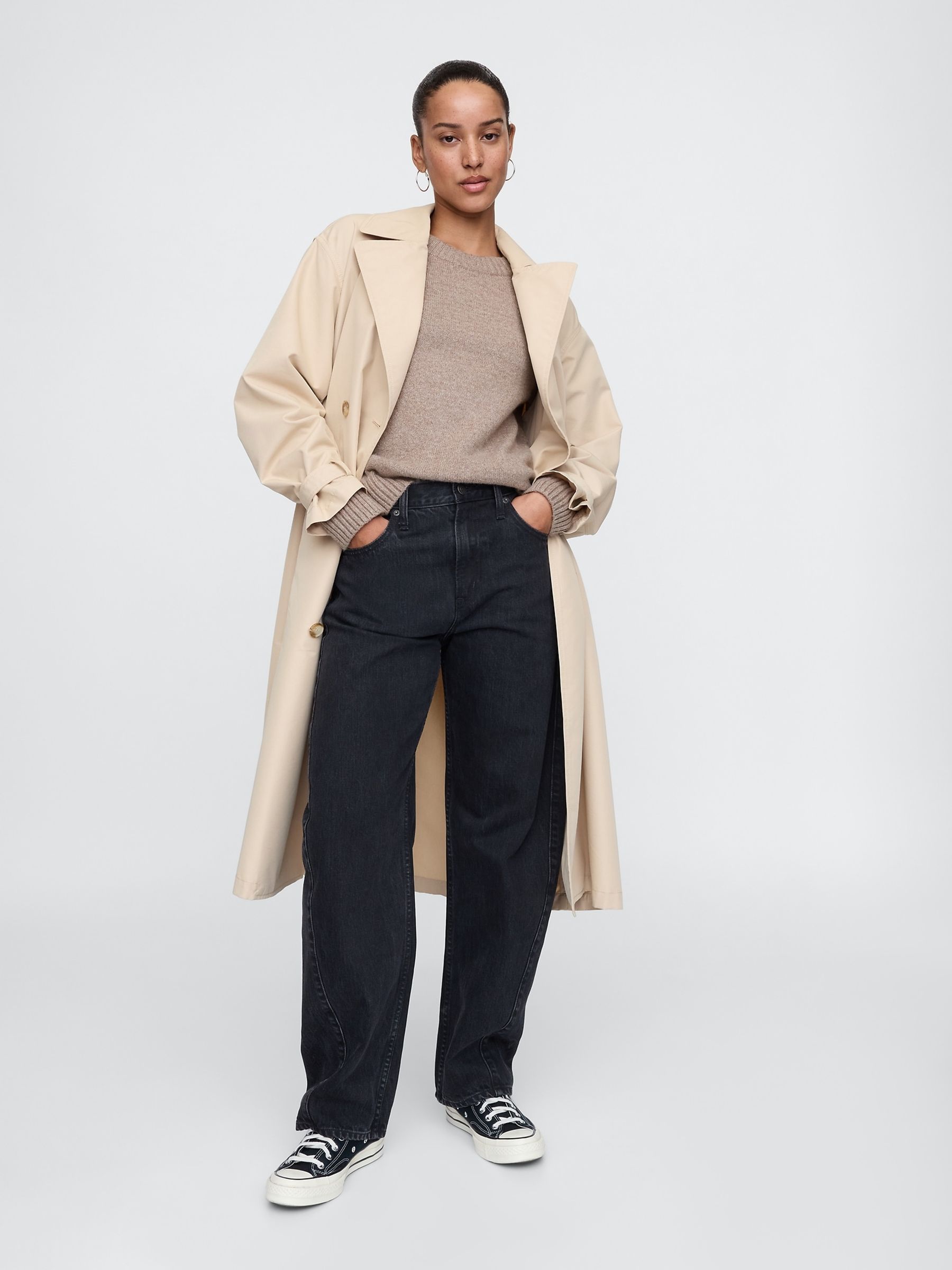 Light Brown CashSoft Textured Crew Neck Jumper - Image 3 of 5
