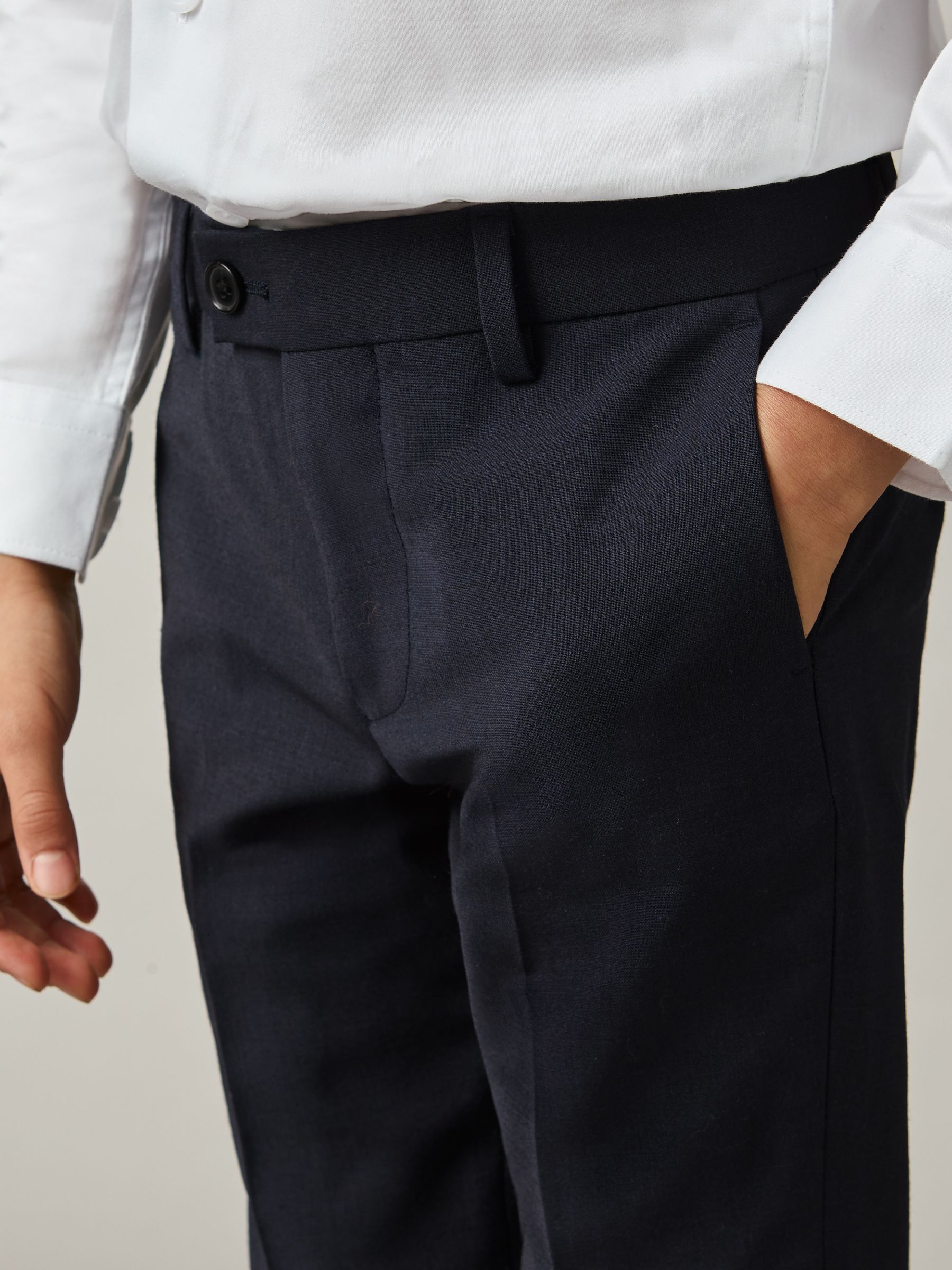 13-14 yrs Wool-Blend Suit Trousers in Navy - Image 3 of 5