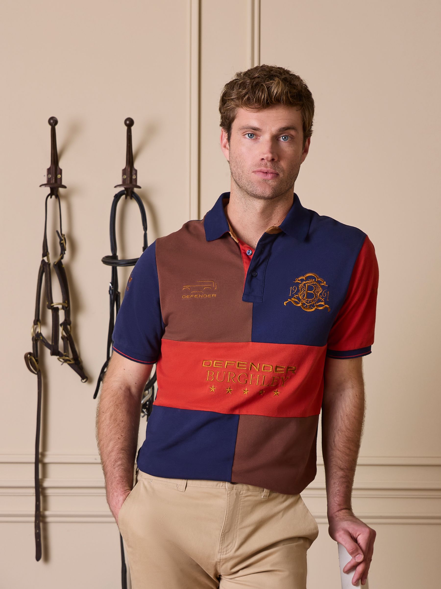 Official Burghley Orange/Navy Polo Shirt - Image 1 of 5