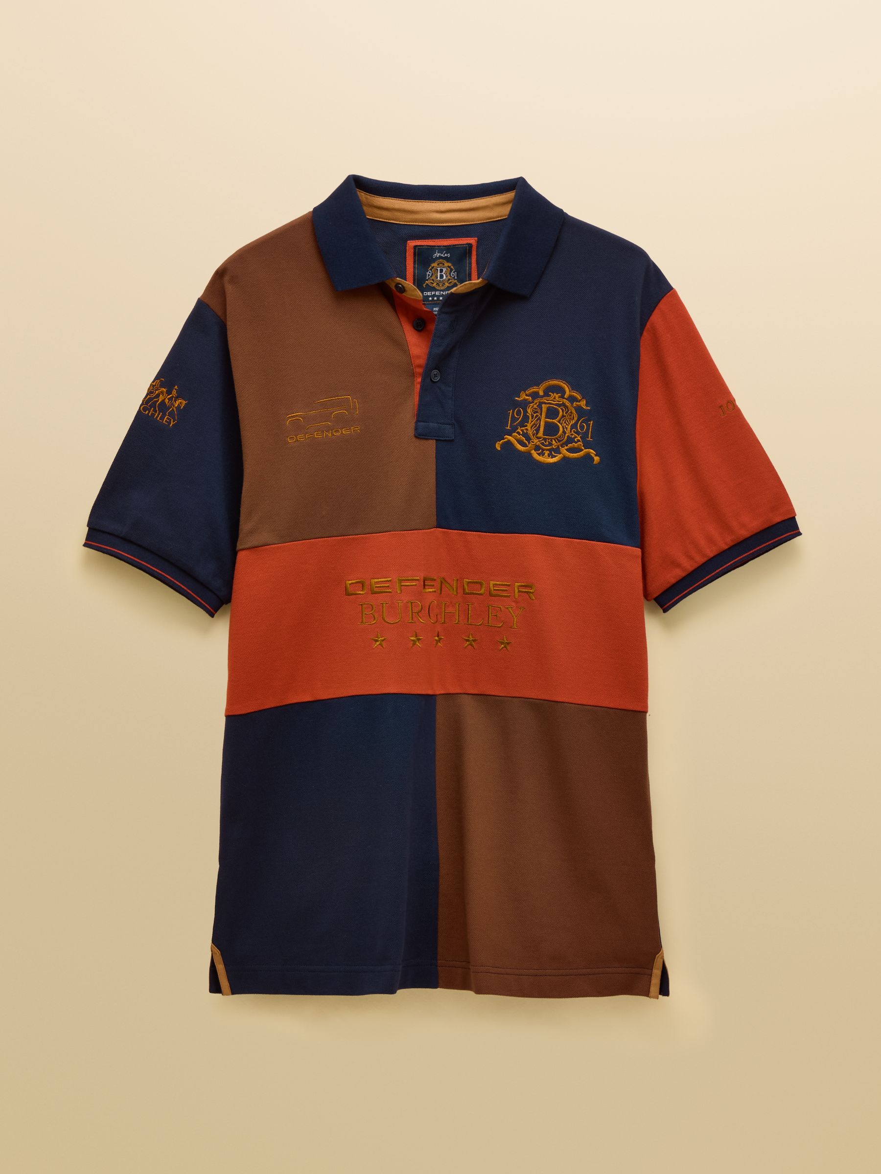 Official Burghley Orange/Navy Polo Shirt - Image 5 of 5 Official Burghley Orange/Navy Polo Shirt - Image 5 of 5