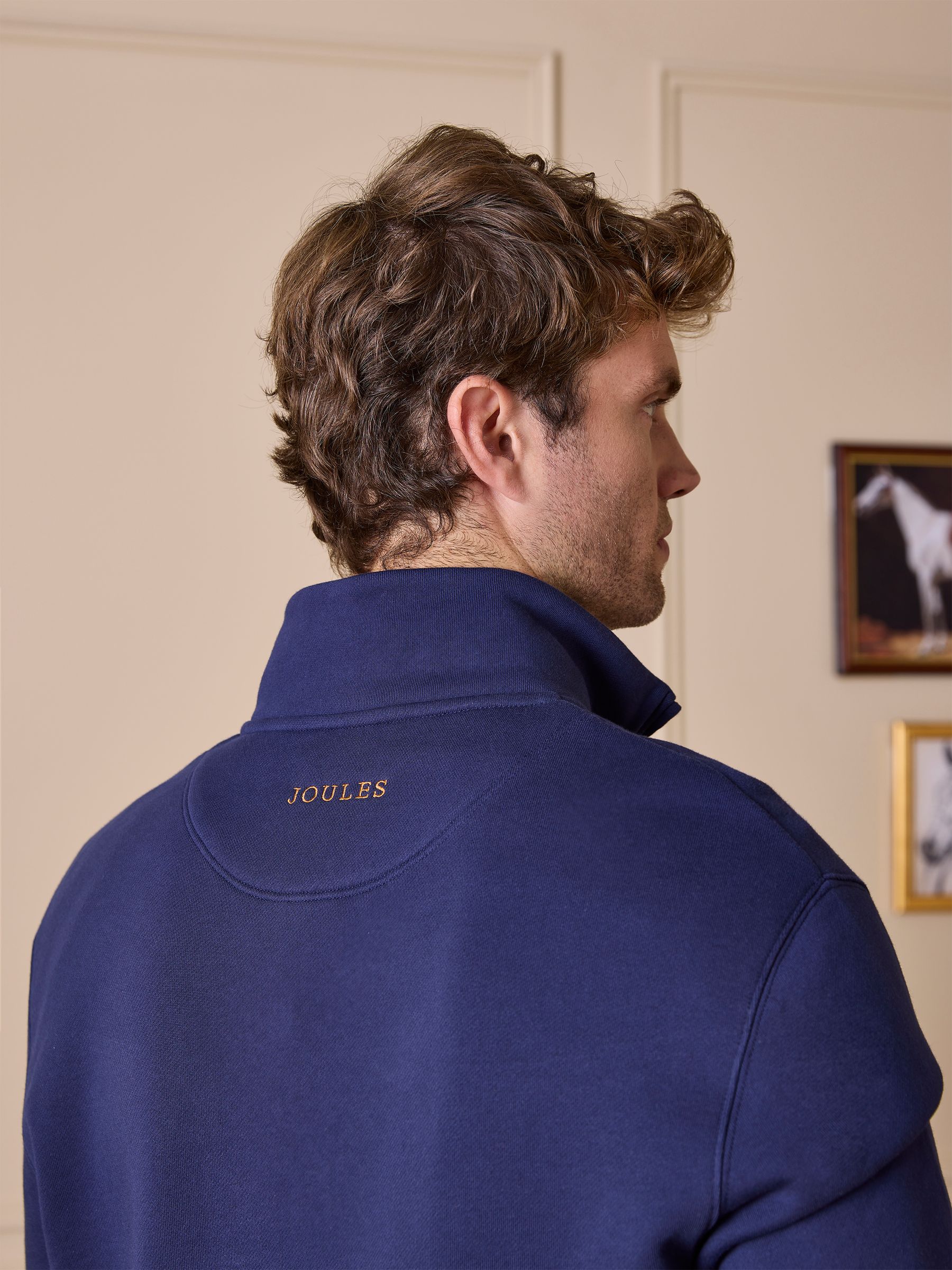 Official Burghley Navy 1/4 Zip Long Sleeve Sweatshirt | Joules Official Burghley Navy 1/4 Zip Long Sleeve Sweatshirt | Joules