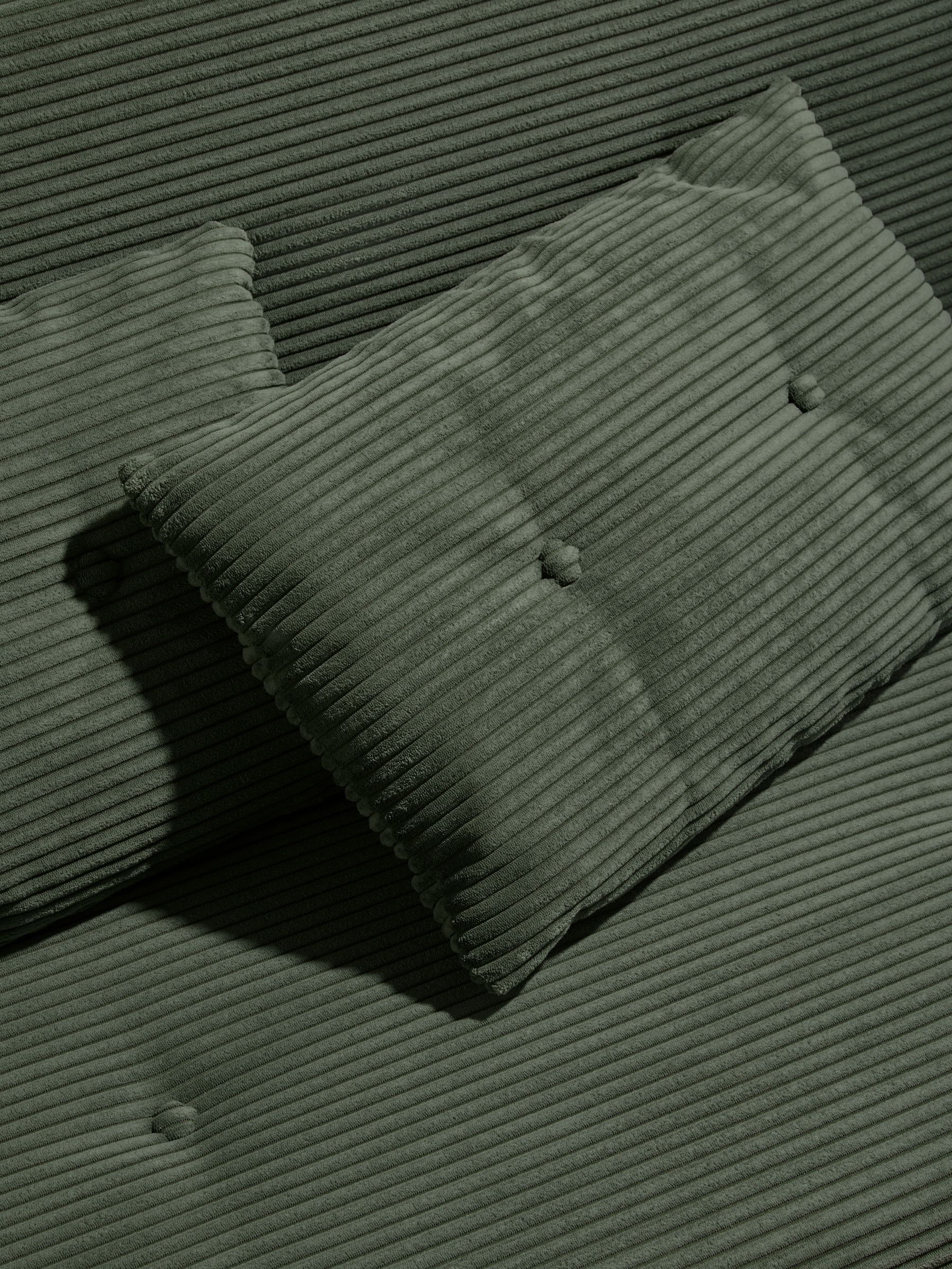 Haru Single 1 Seater Sofa Bed in Olive Green Corduroy - Image 4 of 7