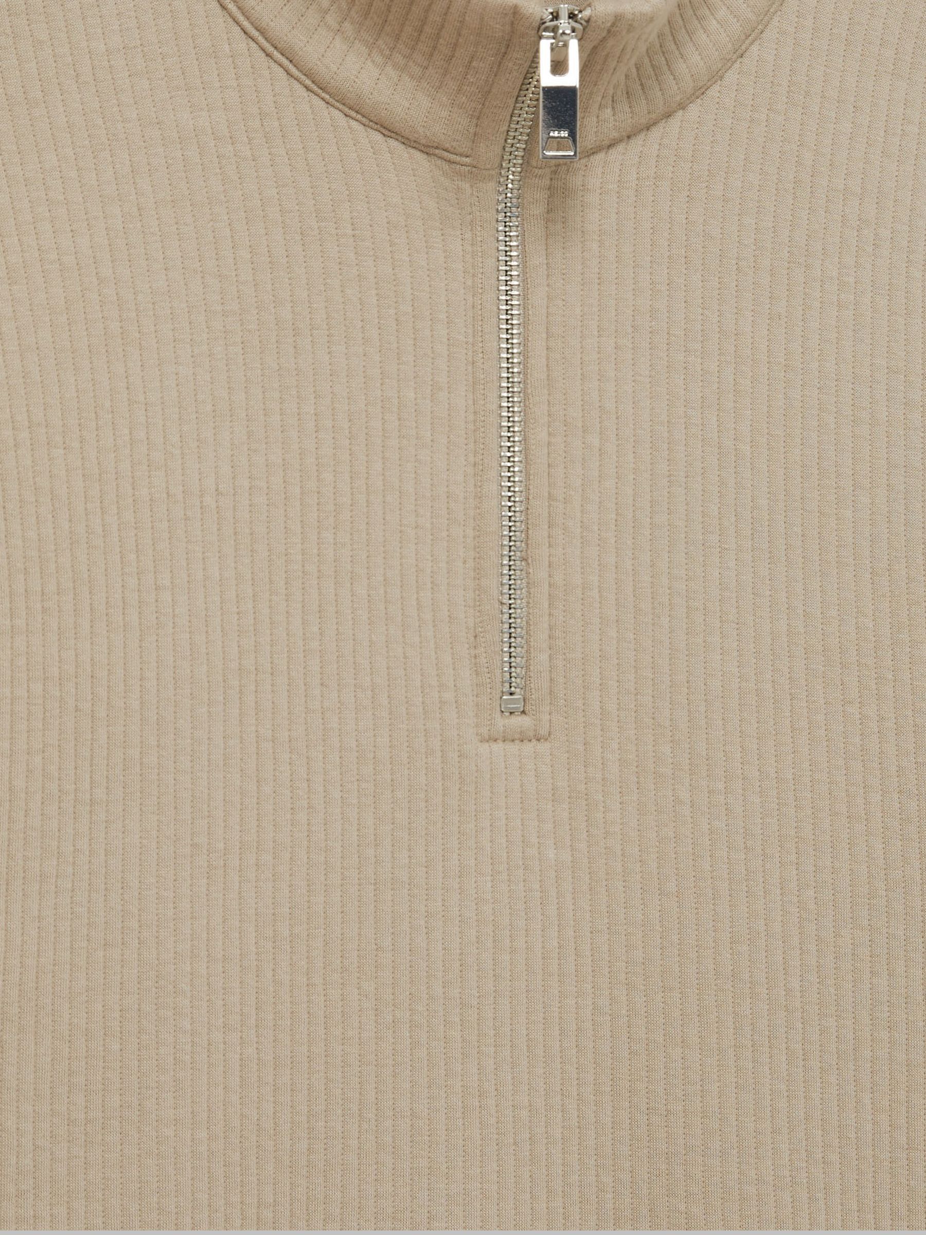 Half-Zip Funnel-Neck Jumper in Taupe - Image 7 of 7