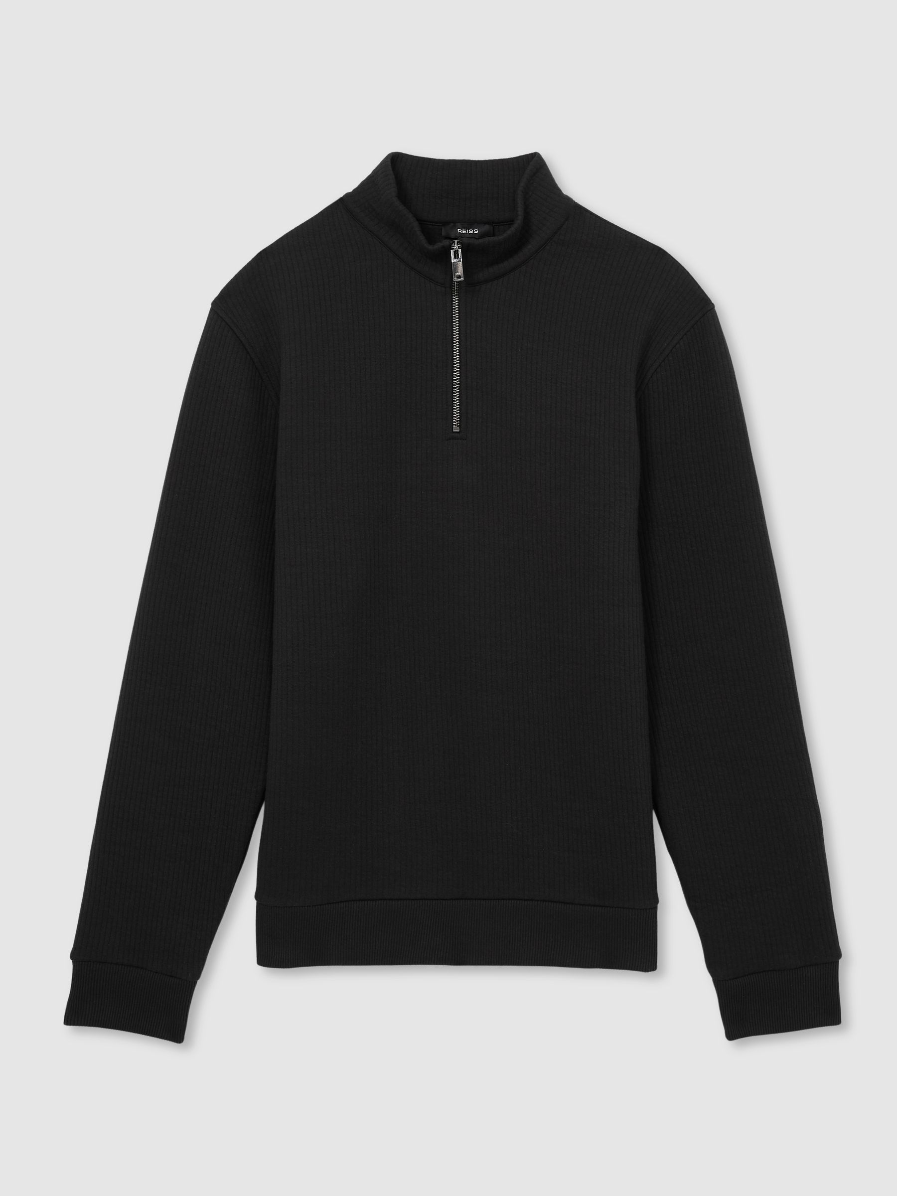 Half-Zip Funnel-Neck Jumper in Washed Black - Image 2 of 6