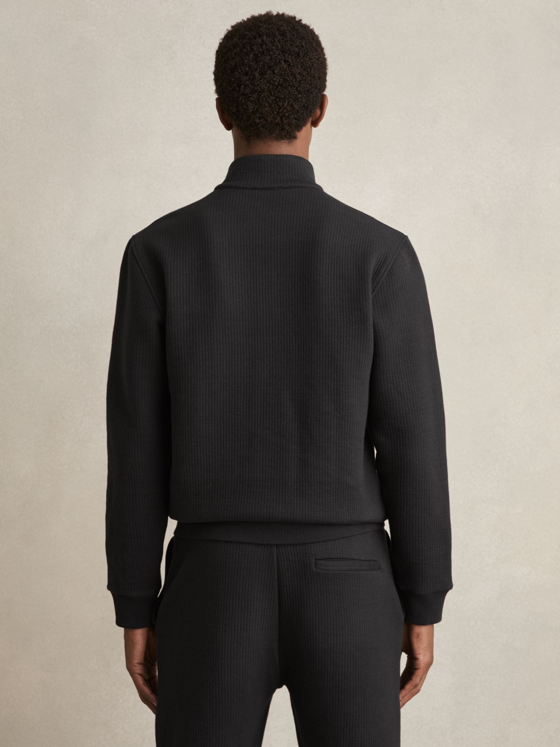 Half-Zip Funnel-Neck Jumper in Washed Black - Image 5 of 6