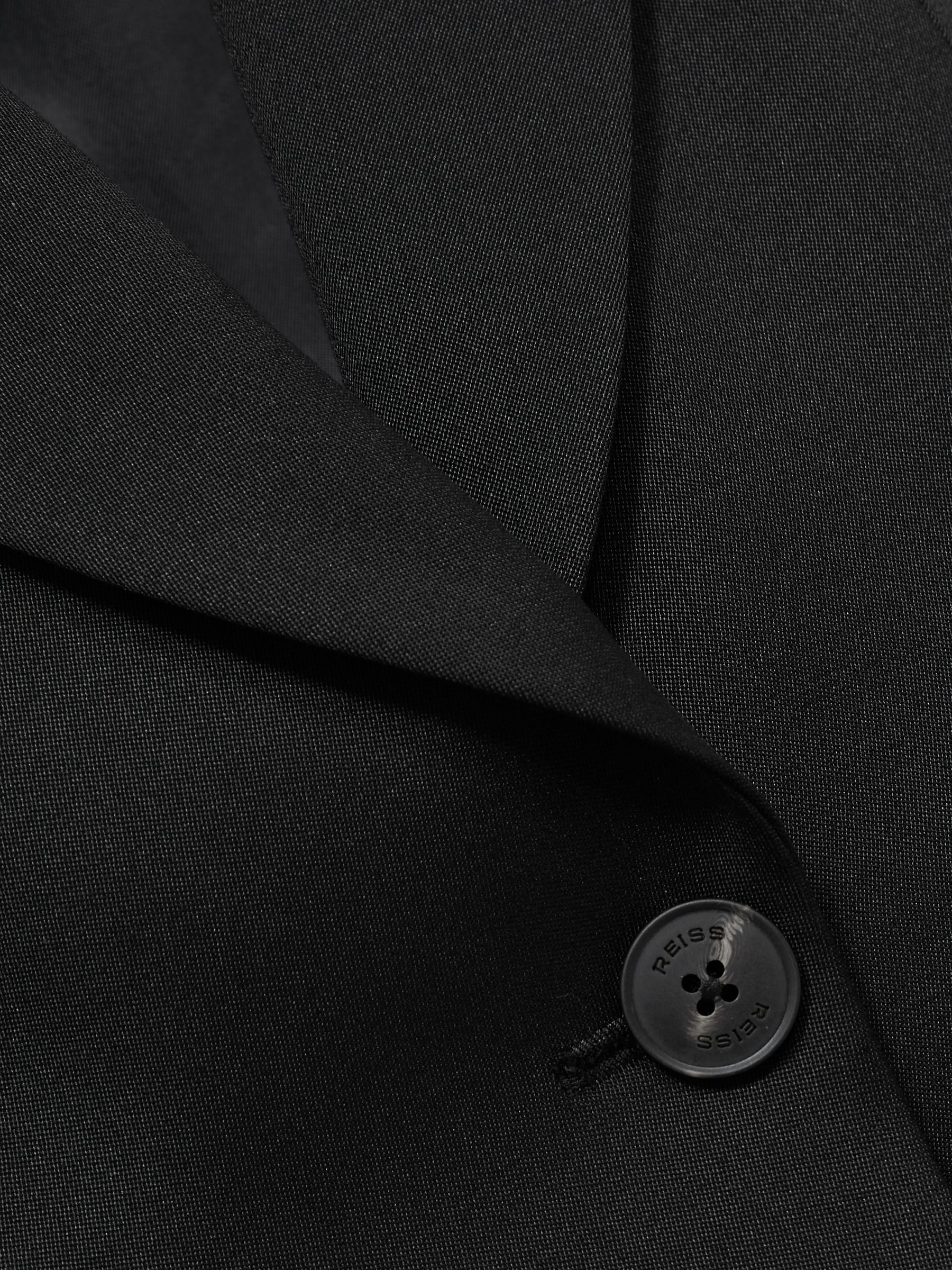 Single-Breasted Peak-Lapel Tailored Blazer in Black - Image 6 of 6