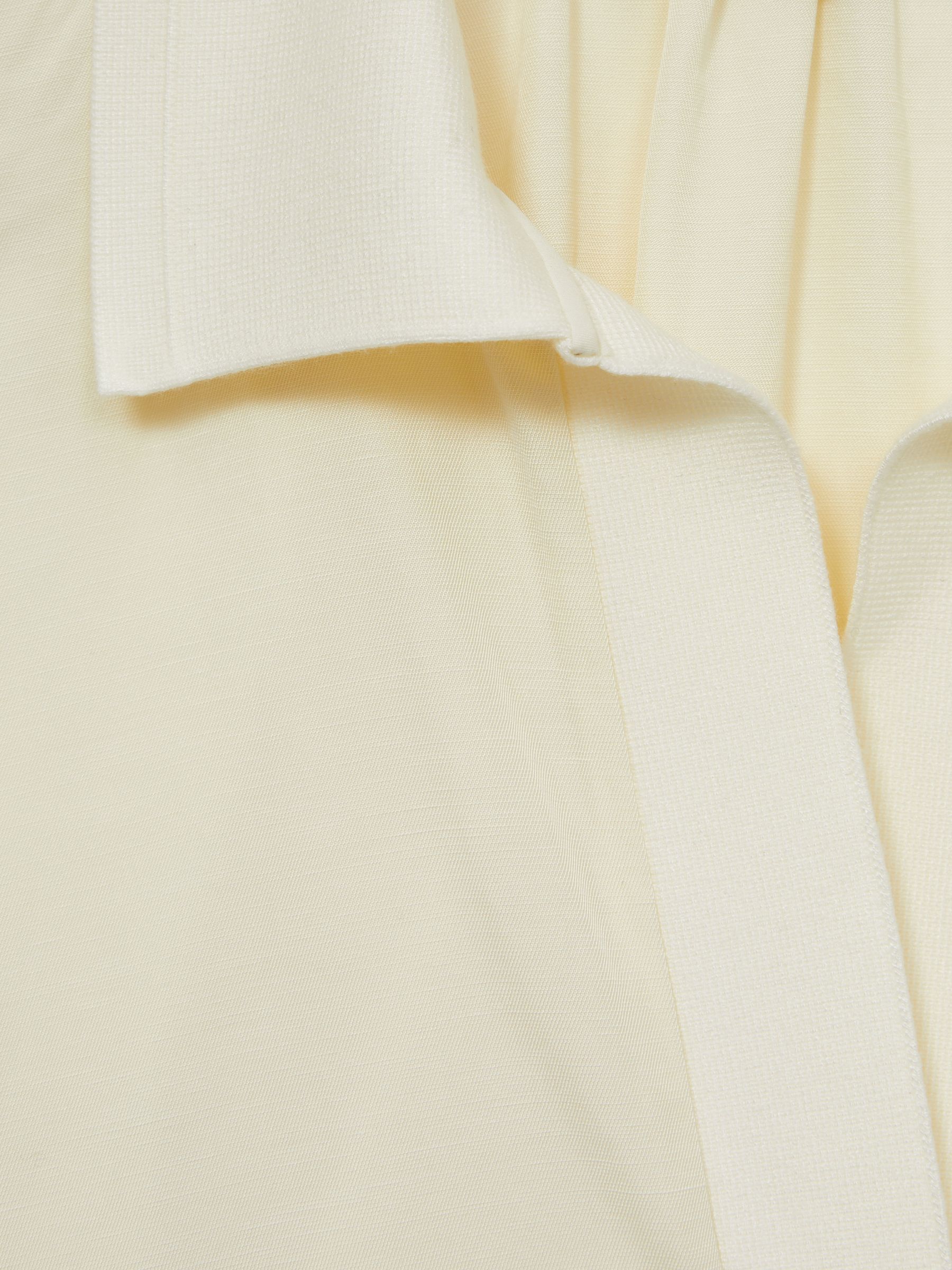 Overhead Open-Collar Shirt With Linen in Pale Yellow - Image 6 of 6