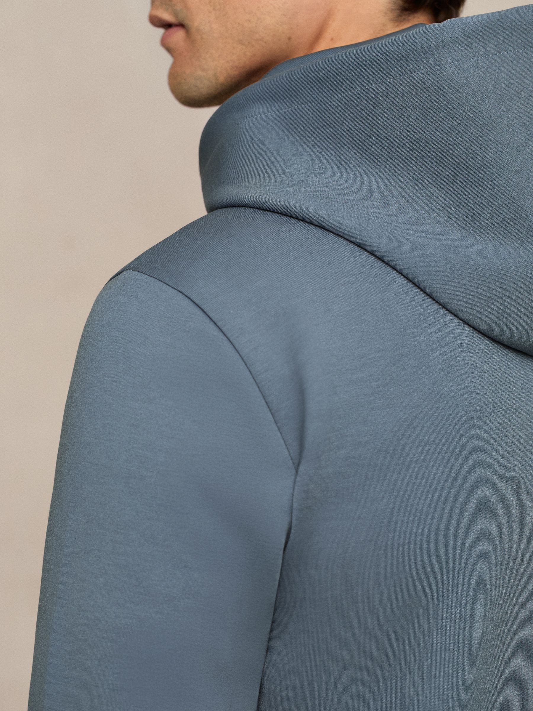 Premium Interlock-Jersey Hoodie in Airforce Blue - image 4